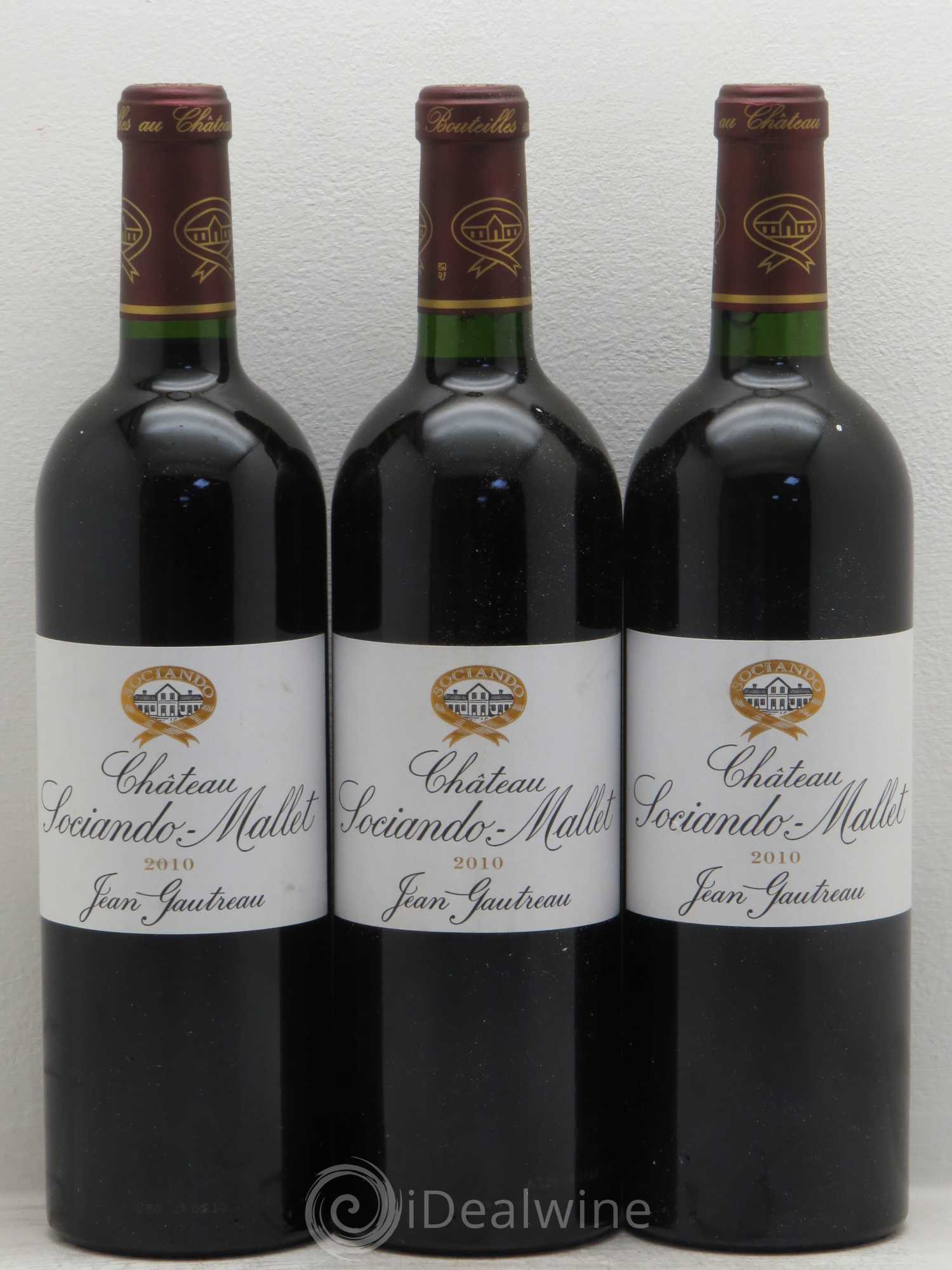Château Sociando Mallet 2010 - Lot de 3 bouteilles - 0