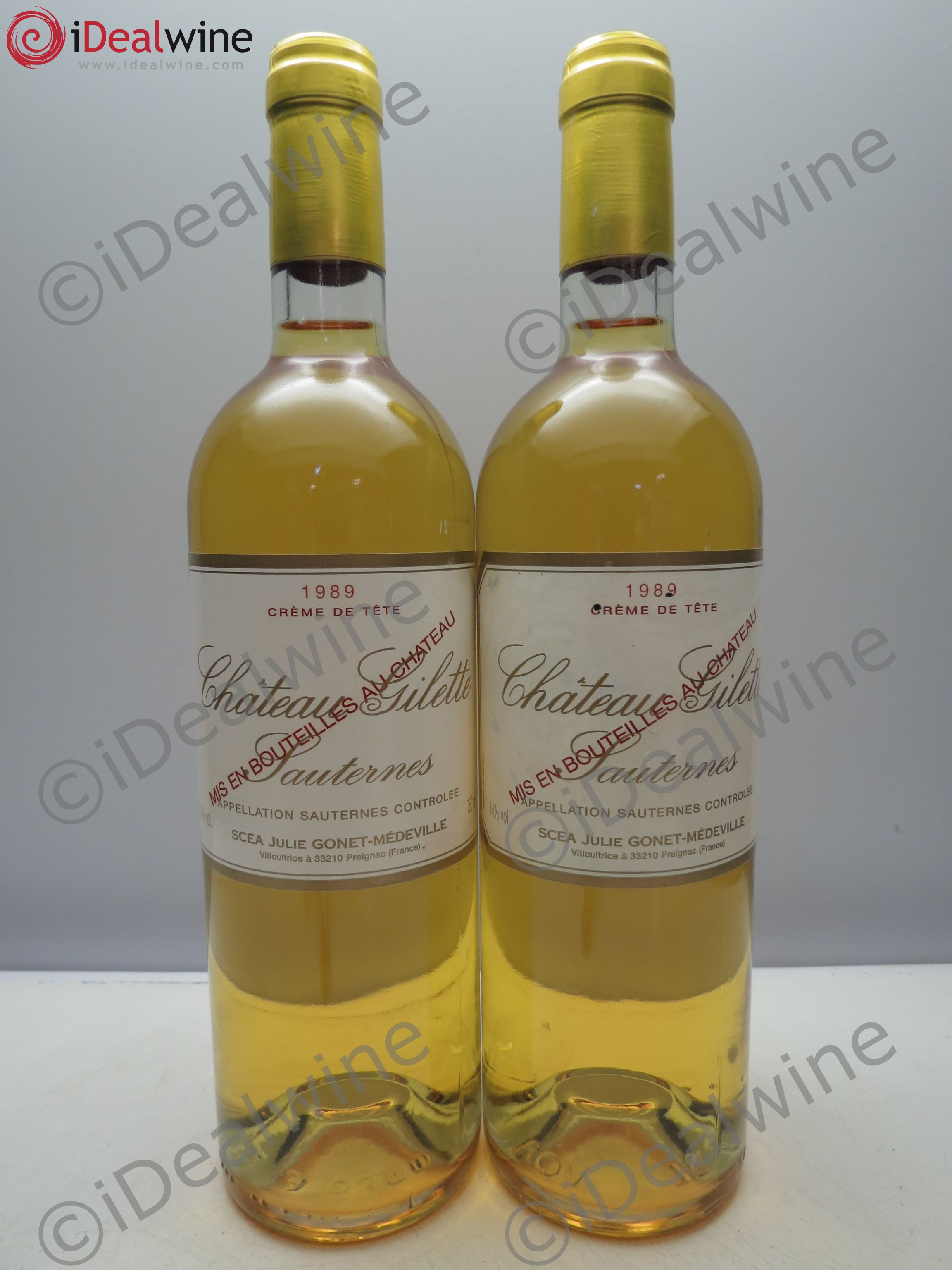 Château Gilette - Crème de Tête 1989 - Lotto di 2 bottiglie - 0