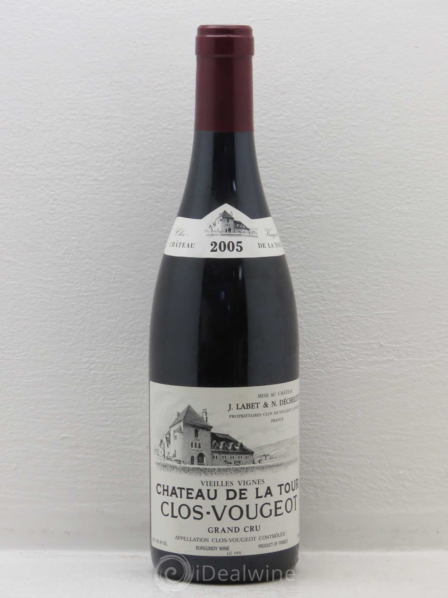 Clos de Vougeot Grand Cru Vieilles Vignes Château de La Tour 2005 - Lot de 1 bouteille - 0
