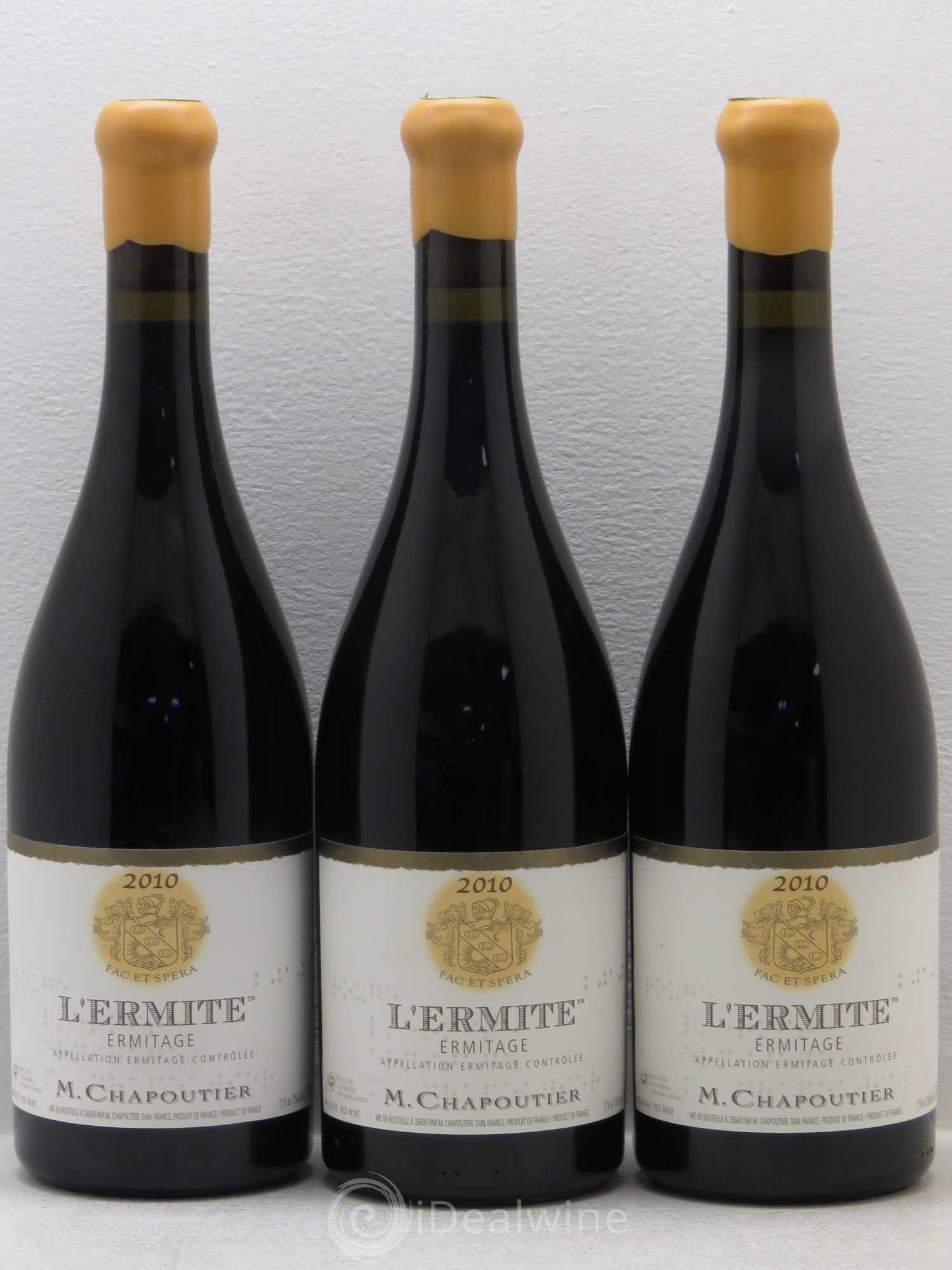 Hermitage Ermitage l'Ermite Chapoutier 2010 - Lot de 3 bouteilles - 0