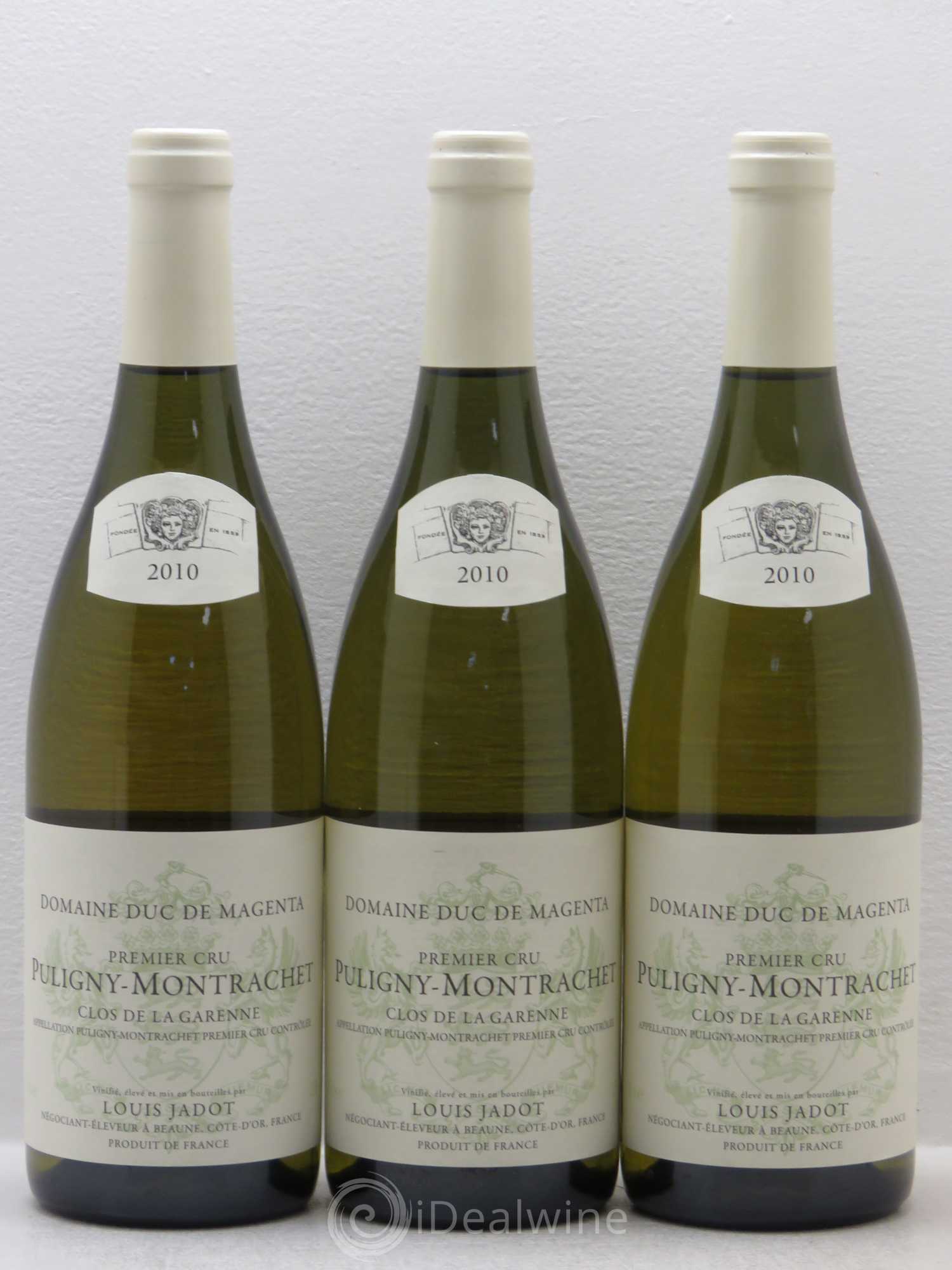 Puligny-Montrachet 1er Cru Clos de la Garenne - Domaine Duc de Magenta Louis Jadot 2010 - Posten von 3 Flaschen - 0