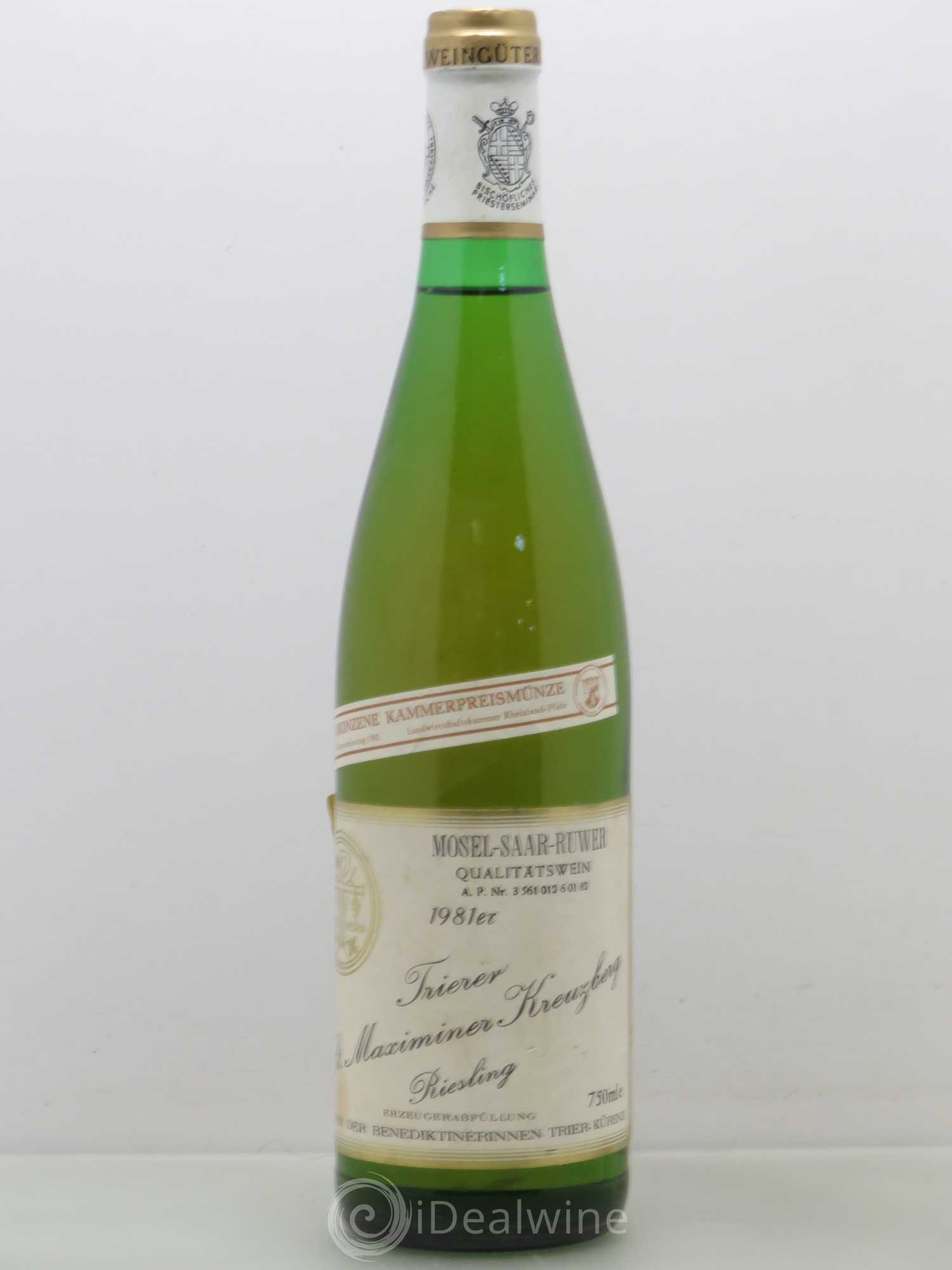 Riesling Moseltrierer St. Maximiner Kreuzberg Rieslingbischöfliche Weingüter (sans prix de réserve) 1981 - Posten von 1 Flasche - 0