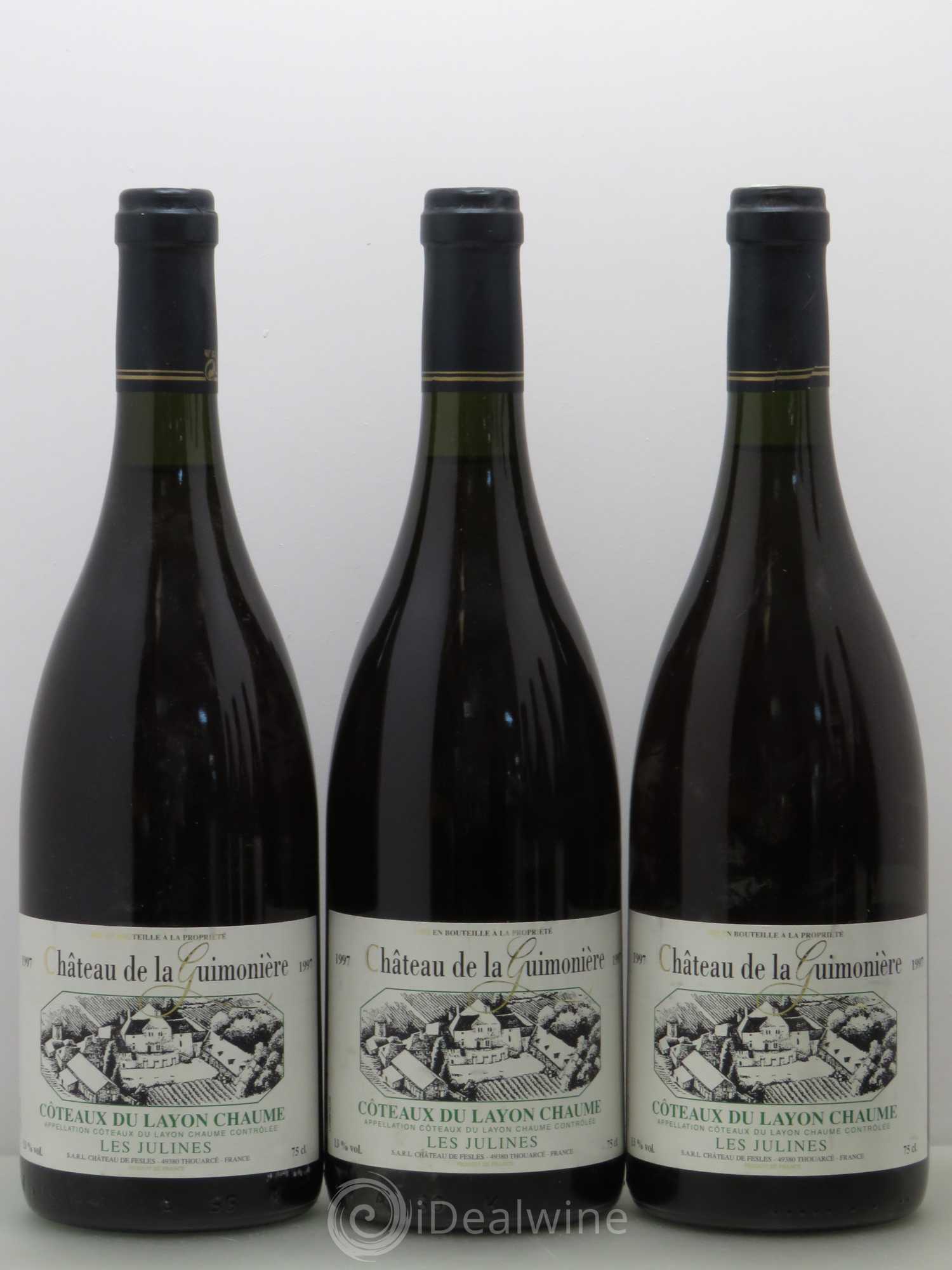 Coteaux du Layon Chaume Les Julines Château Guimoniere (sans prix de réserve) 1997 - Lotto di 6 bottiglie - 1