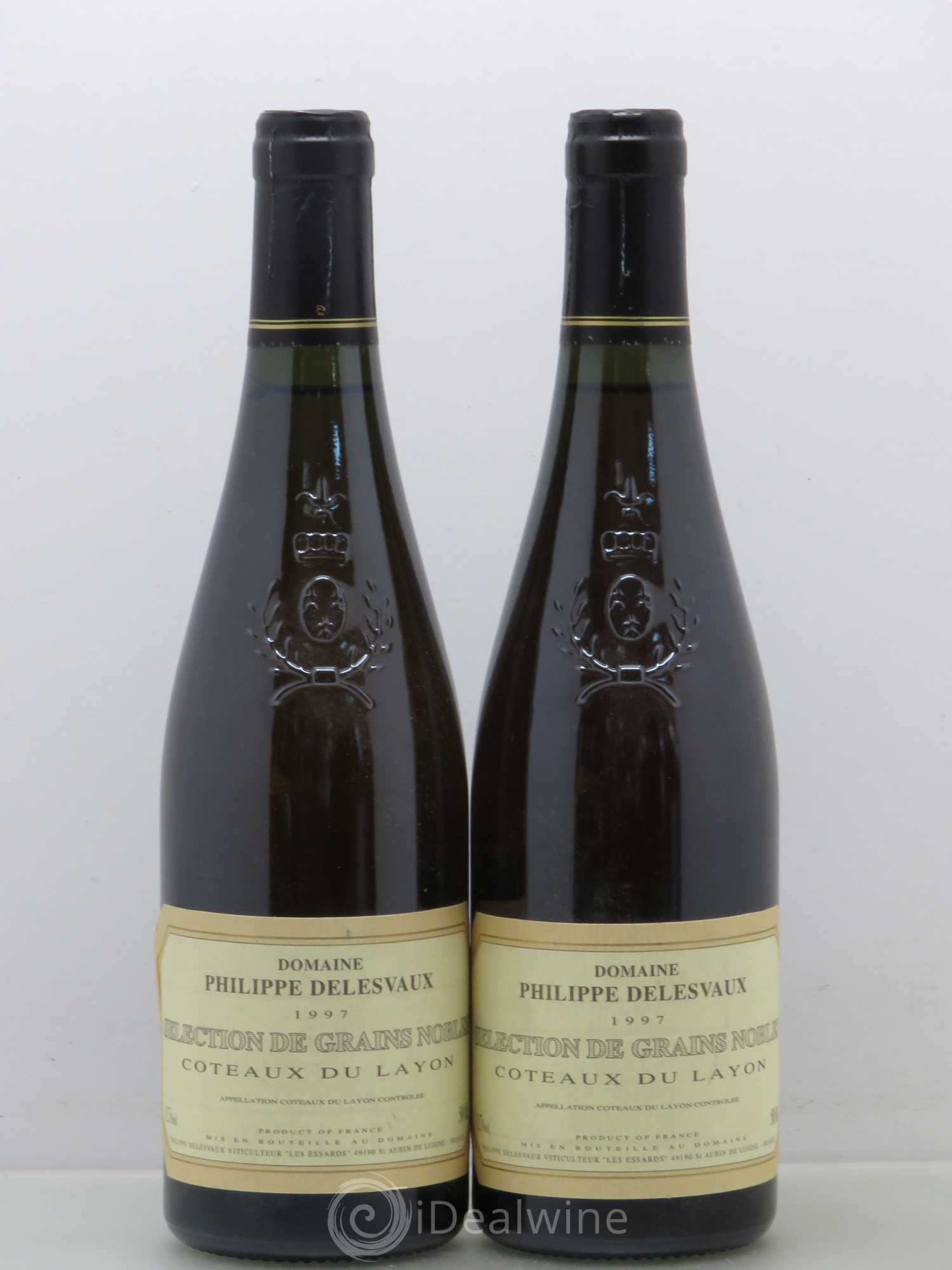 Coteaux du Layon Selection Grains Nobles Philippe Delesvaux. 50cl 1997 - Lotto di 2 bottiglie - 0
