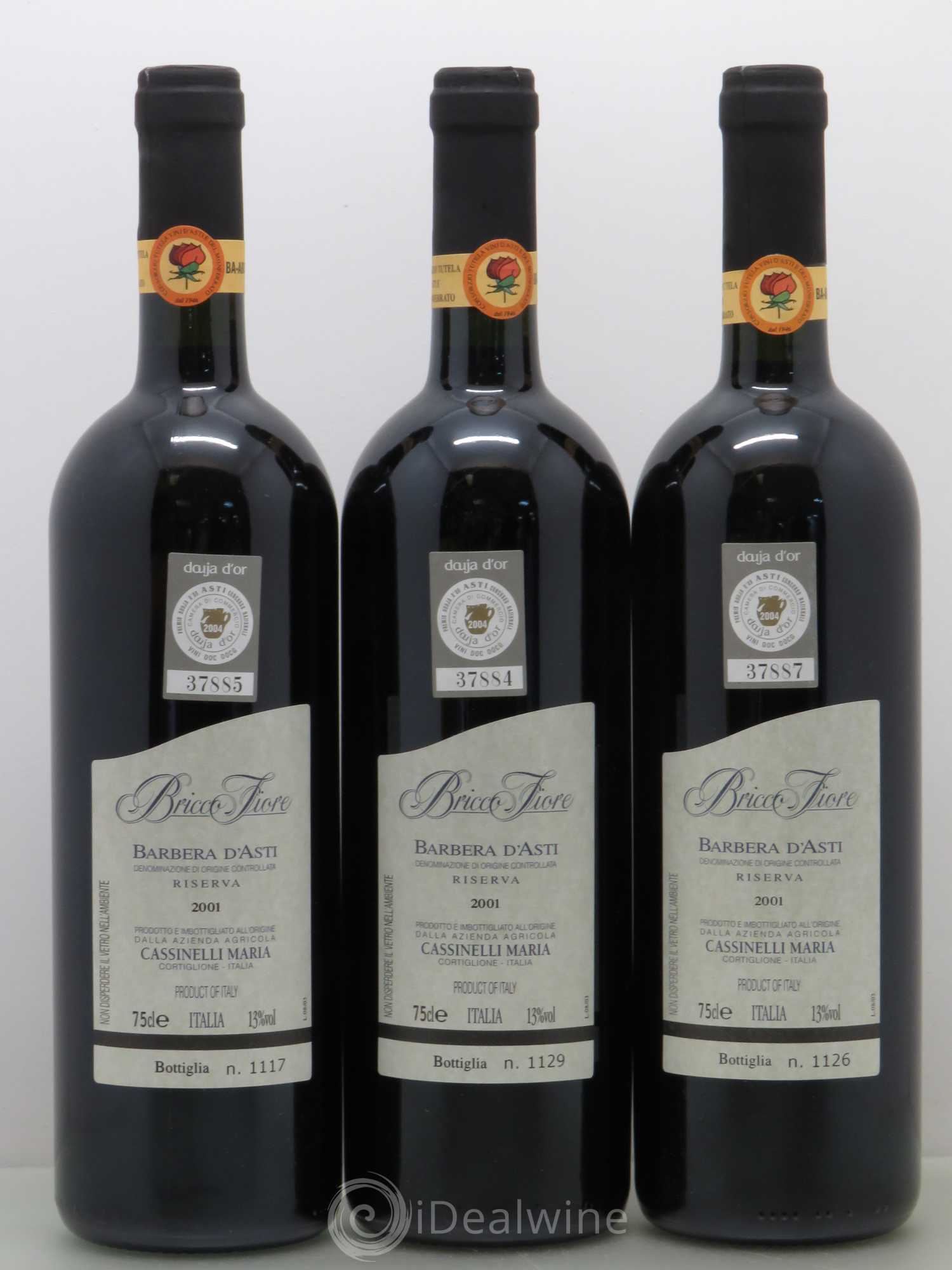 Italie Barbera d'Asti Bricco Fiore Riserva Cassinelli (sans prix de réserve) 2001 - Posten von 6 Flaschen - 2