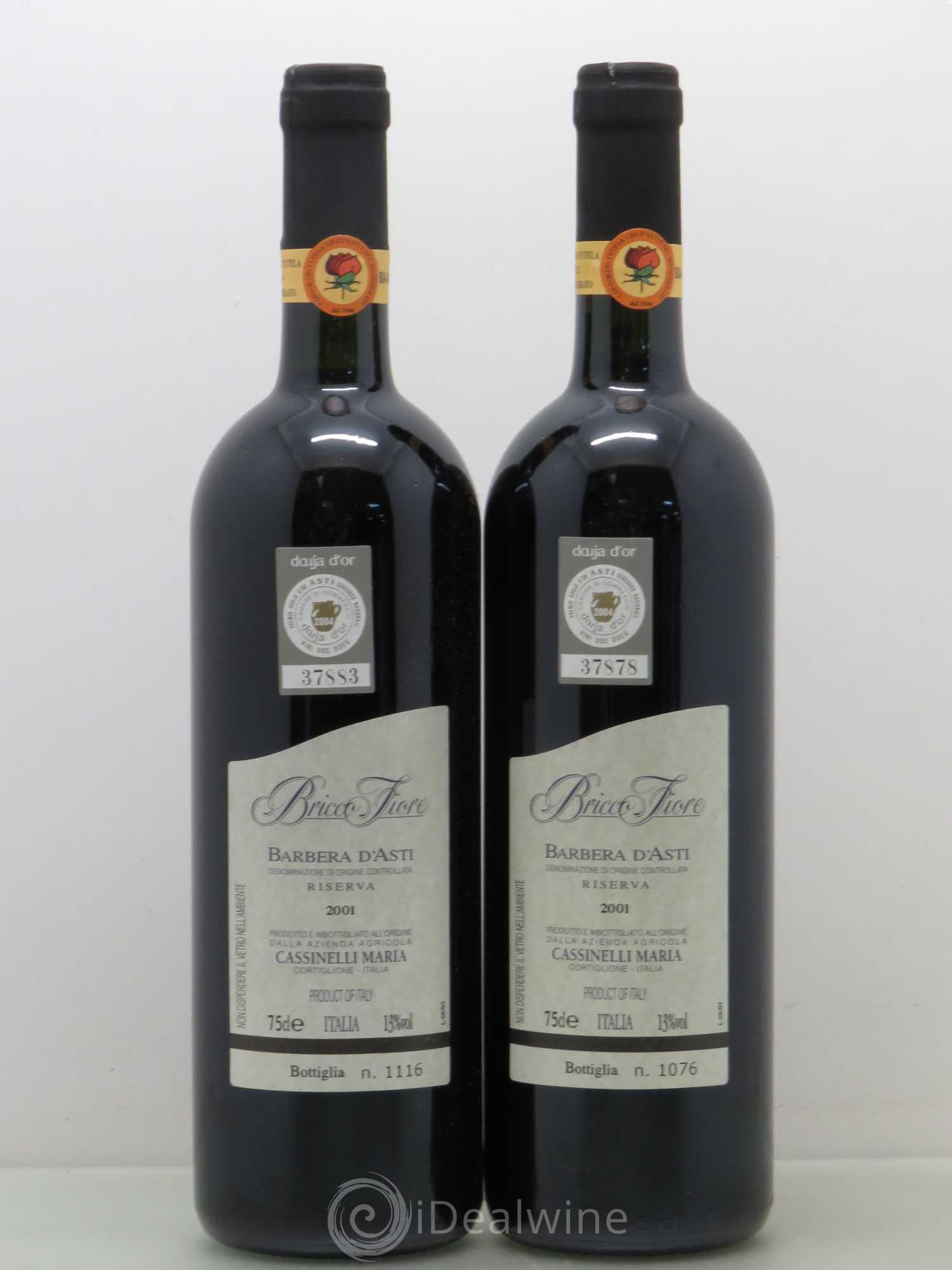 Italie Barbera d'Asti Bricco Fiore Riserva Cassinelli (sans prix de réserve) 2001 - Posten von 2 Flaschen - 0