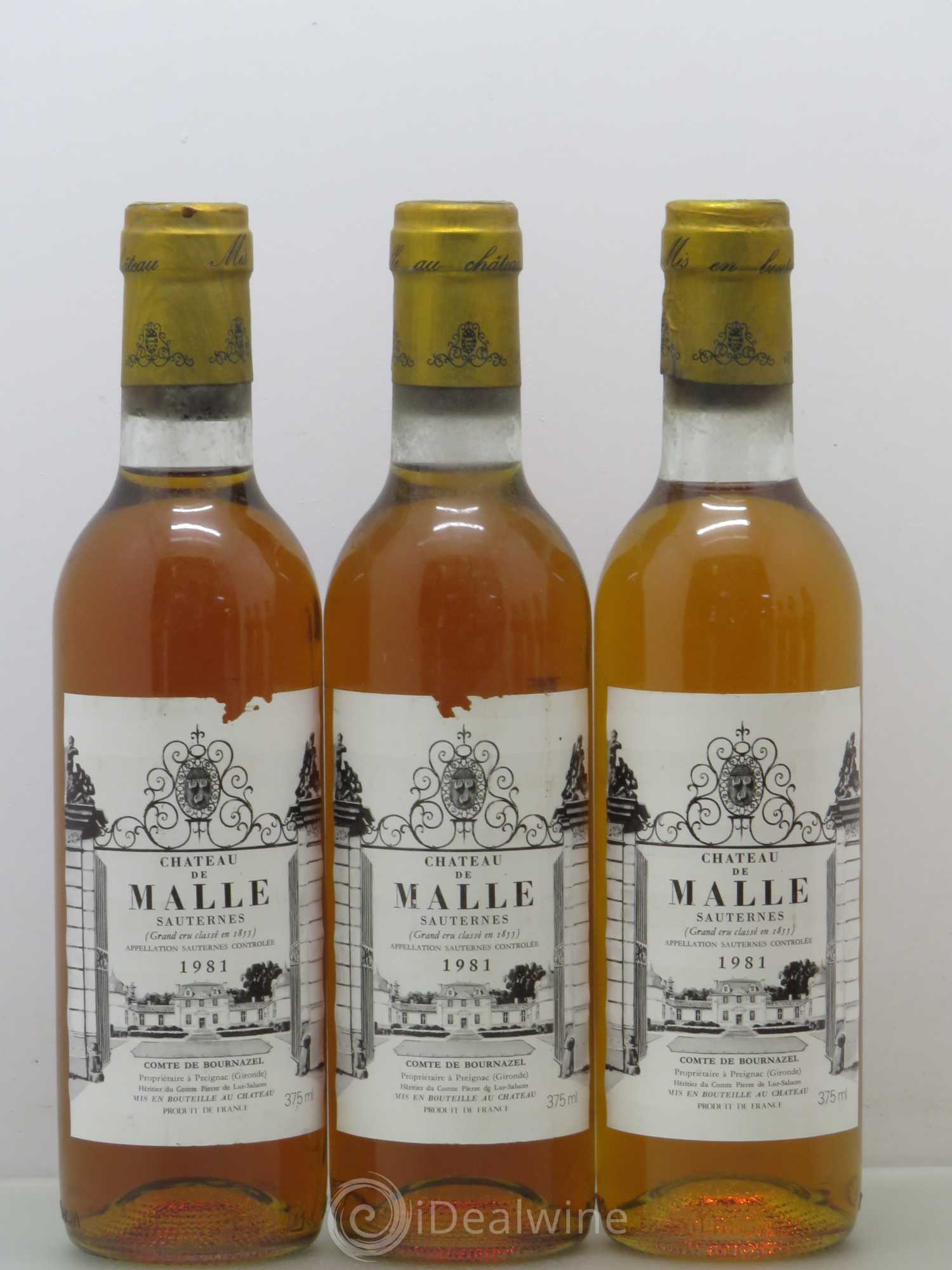 Château de Malle 2ème Grand Cru Classé  (senza prezzo di riserva) 1981 - Lotto di 6 mezze bottiglie - 1