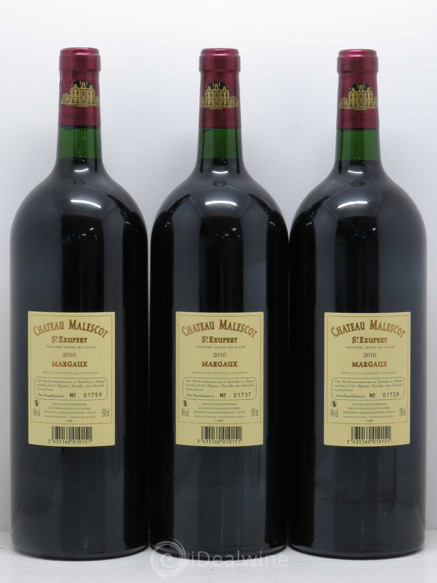 Château Malescot Saint-Exupéry 3ème Grand Cru Classé 2010 - Lot de 3 magnums - 1