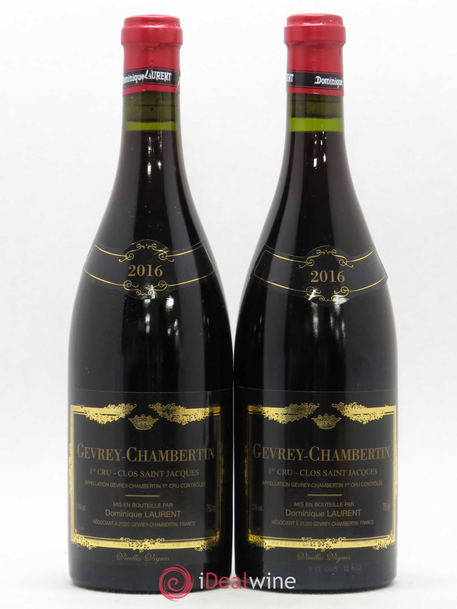 Gevrey-Chambertin 1er Cru Clos Saint Jacques Dominique Laurent 2016 - Lot de 2 bouteilles - 0