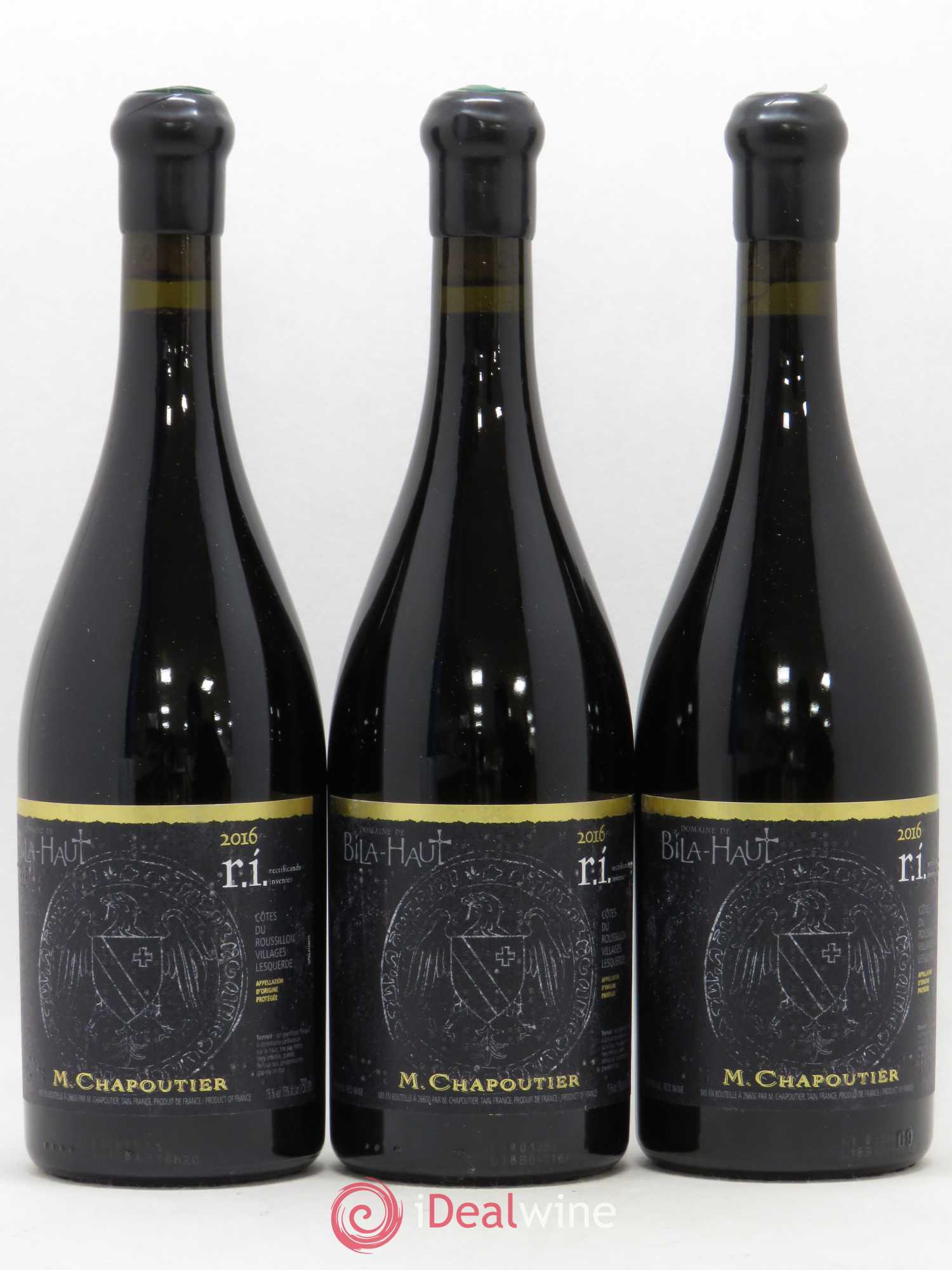 Côtes du Roussillon Lesquerde Domaine de Bila Haut Chapoutier ri 2016 - Lotto di 3 bottiglie - 0