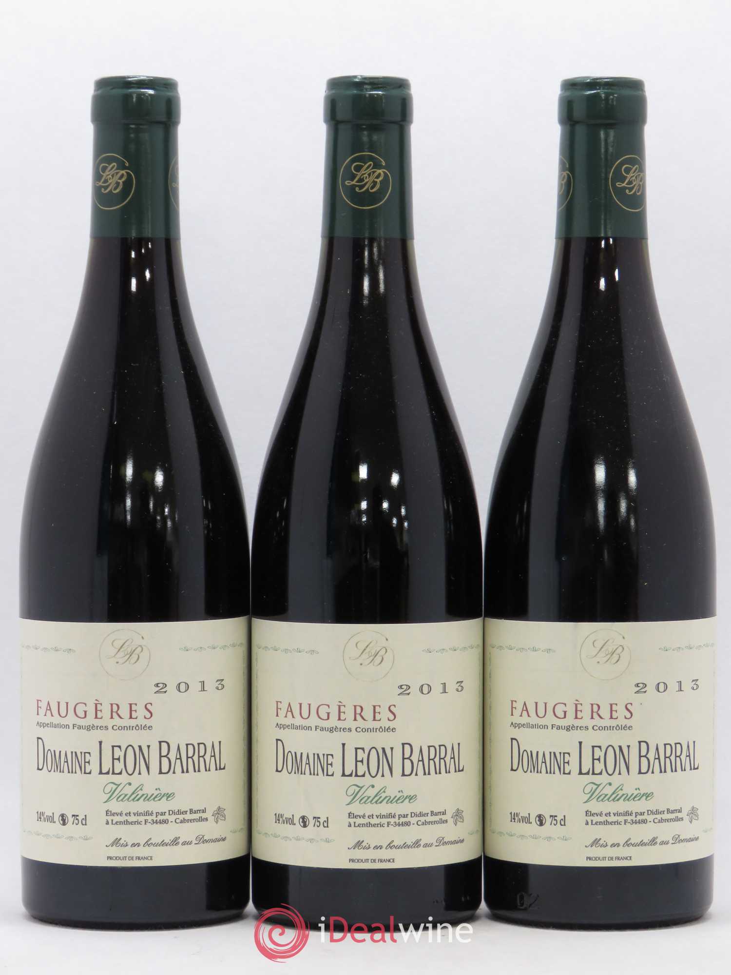 Faugères Valinière Domaine Léon Barral 2013 - Lot de 3 bouteilles - 0