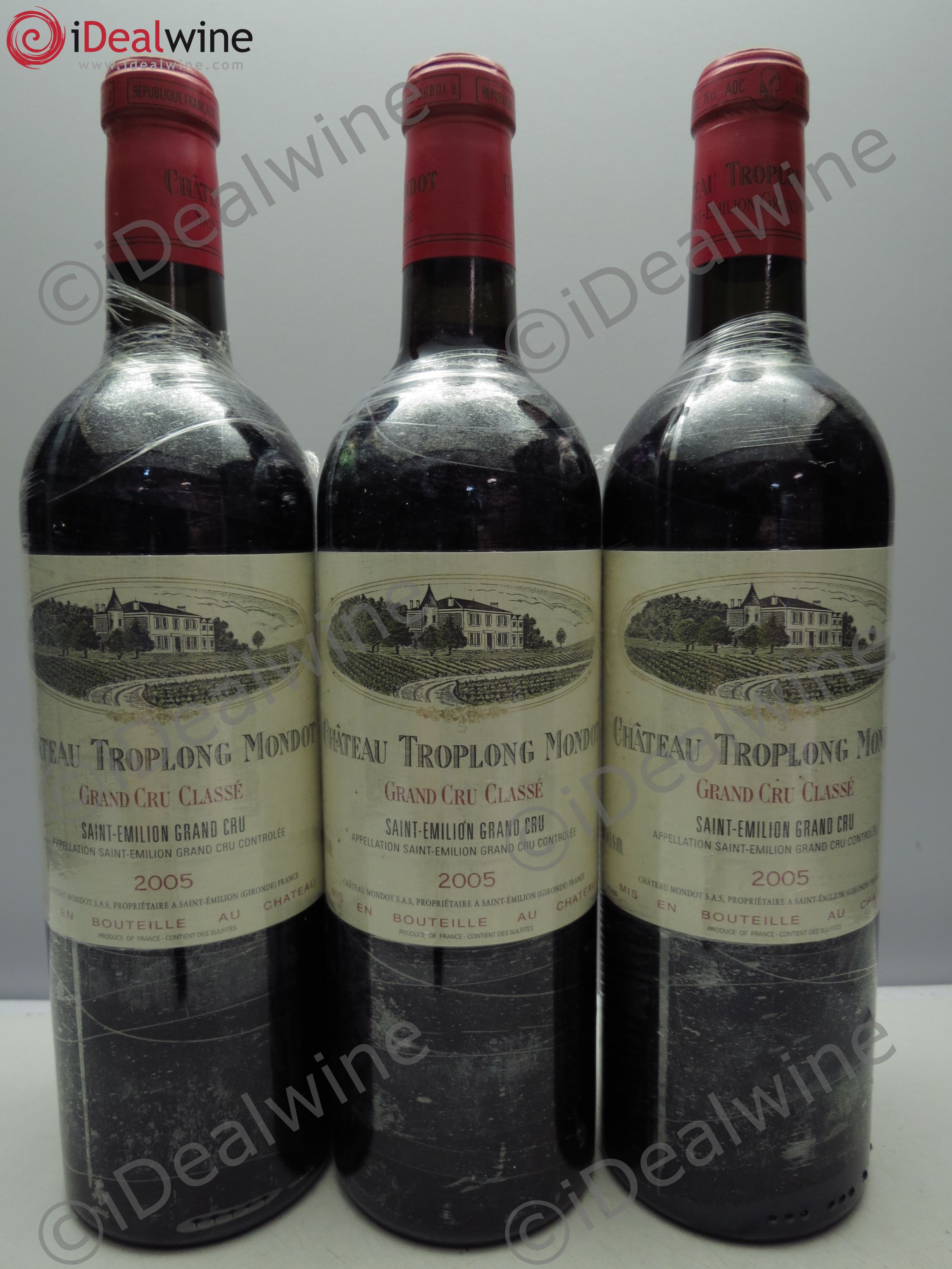Château Troplong Mondot 1er Grand Cru Classé B 2005 - Lot de 3 bouteilles - 0