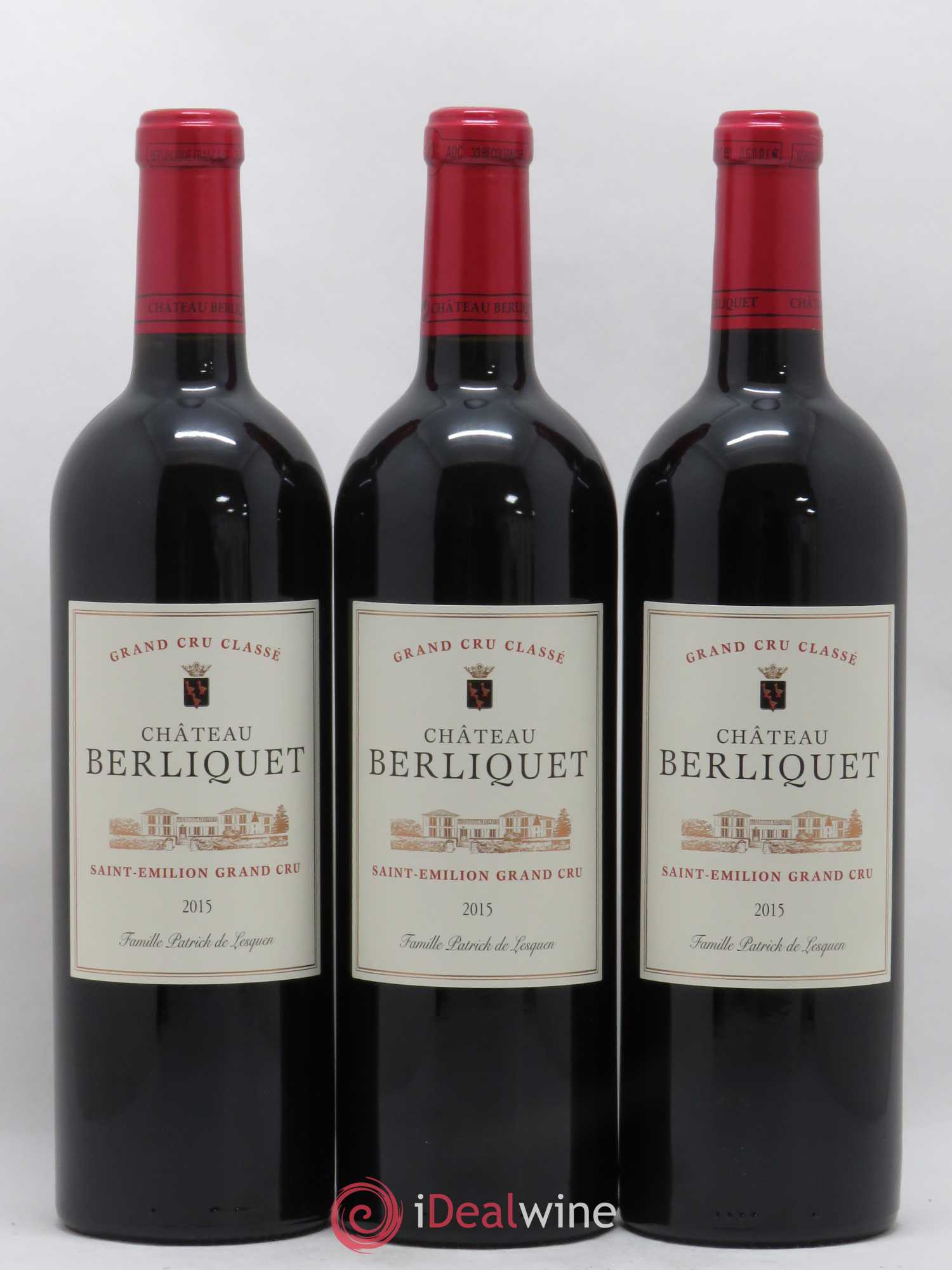 Château Berliquet Grand Cru Classé 2015 - Lot de 3 bouteilles - 0