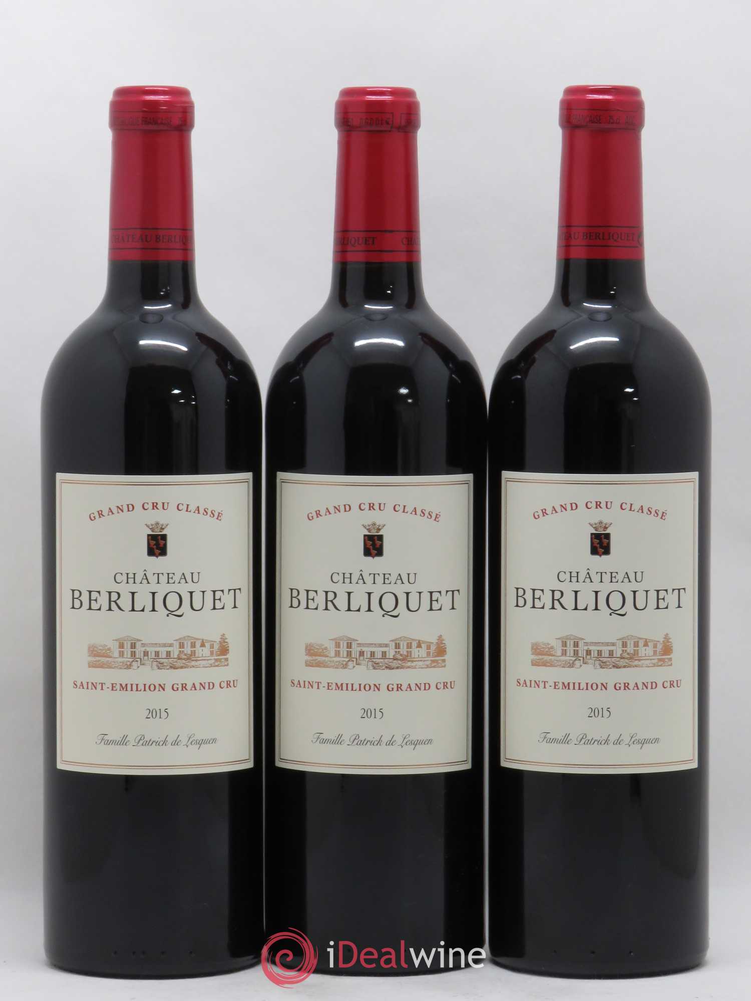 Château Berliquet Grand Cru Classé 2015 - Lot de 3 bouteilles - 0