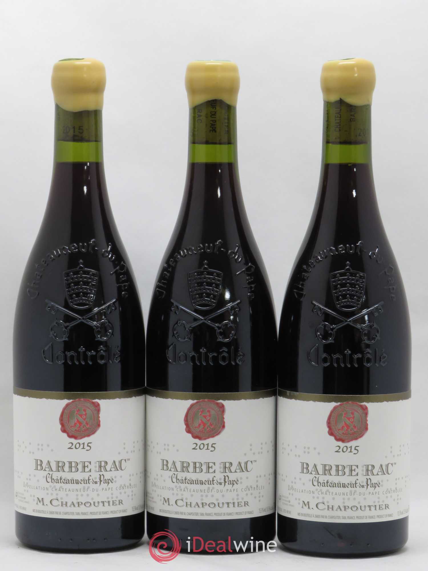 Châteauneuf-du-Pape Barbe Rac Chapoutier 2015 - Lot de 3 bouteilles - 0