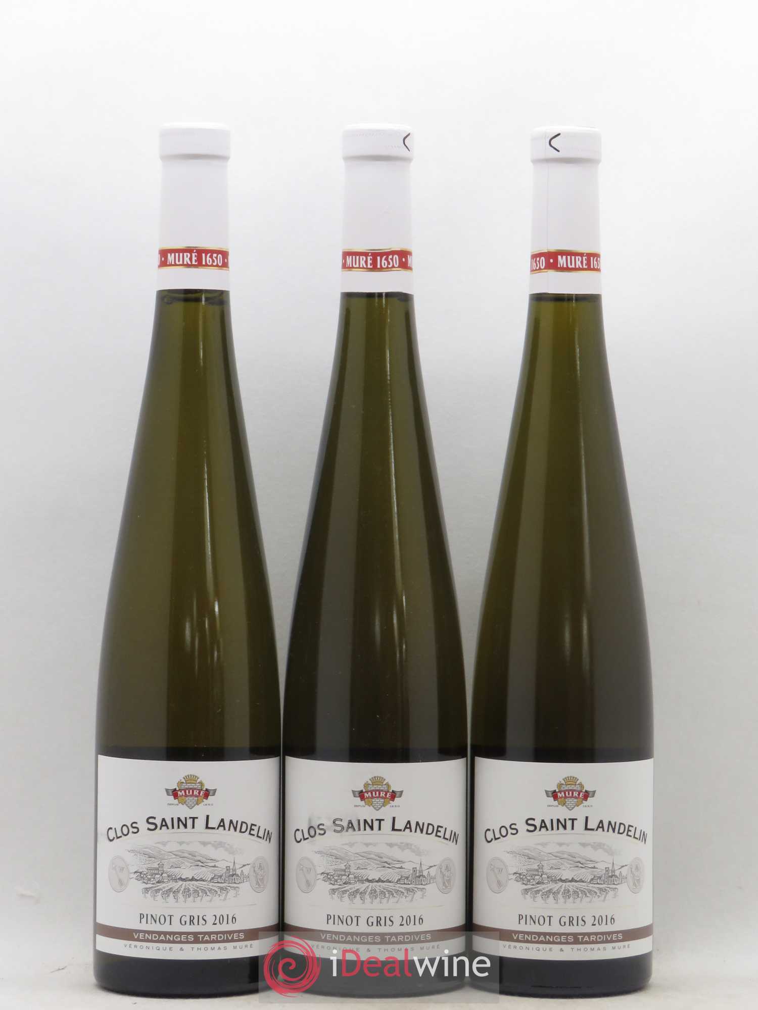 Pinot Gris (Tokay) Vendanges Tardives Clos Saint Landelin Muré 2016 - Posten von 3 Flaschen - 0