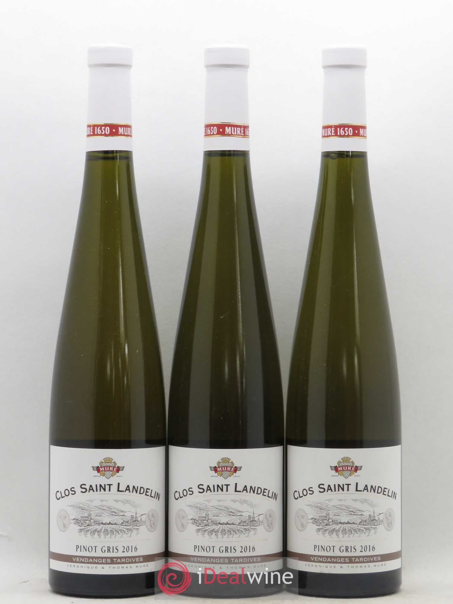 Pinot Gris (Tokay) Vendanges Tardives Clos Saint Landelin Muré 2016 - Lotto di 3 bottiglie - 0
