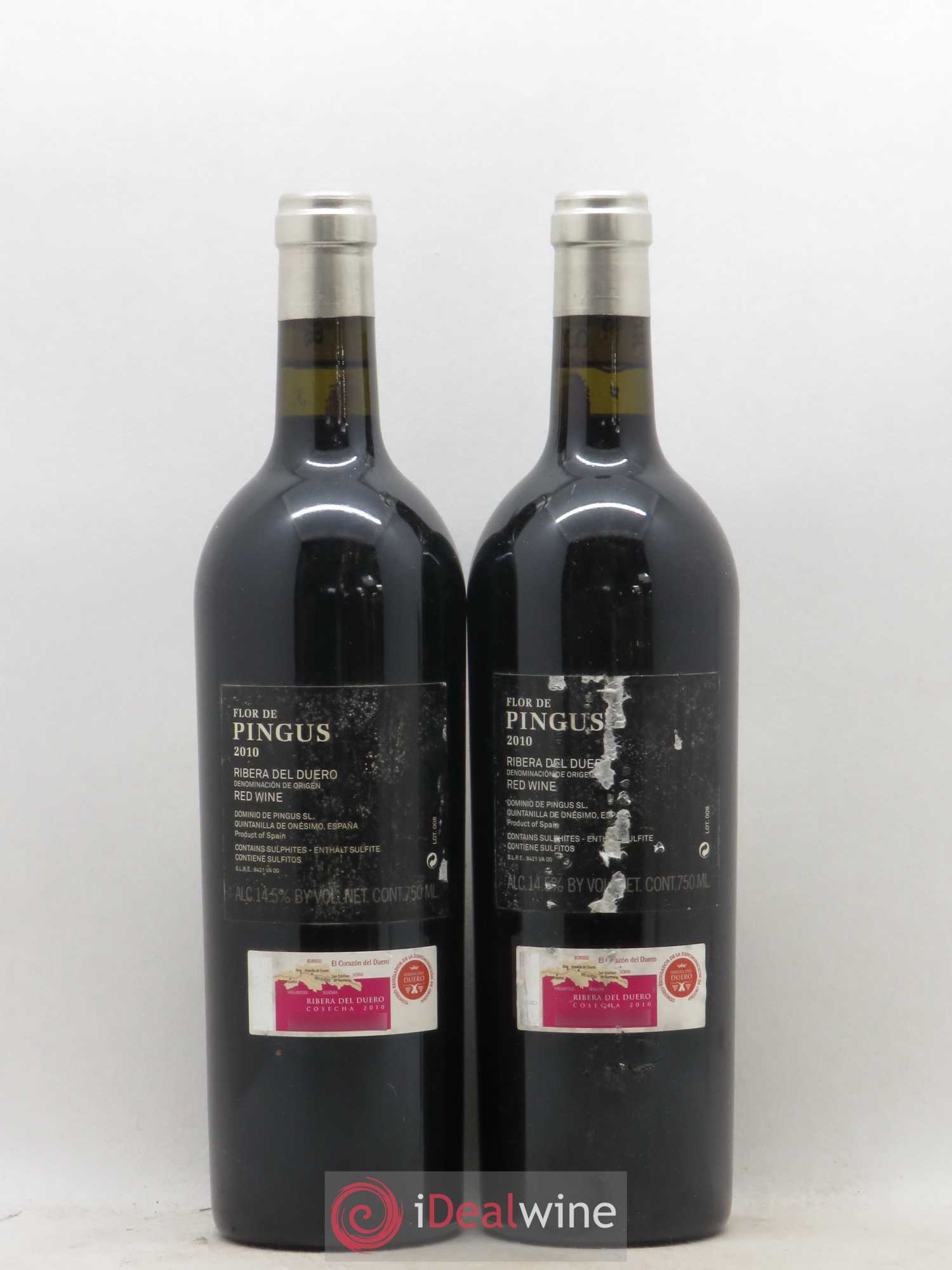 Ribera Del Duero Flor de Pingus Dominio de Pingus - Peter Sisseck 2010 - Lot de 2 bouteilles - 1