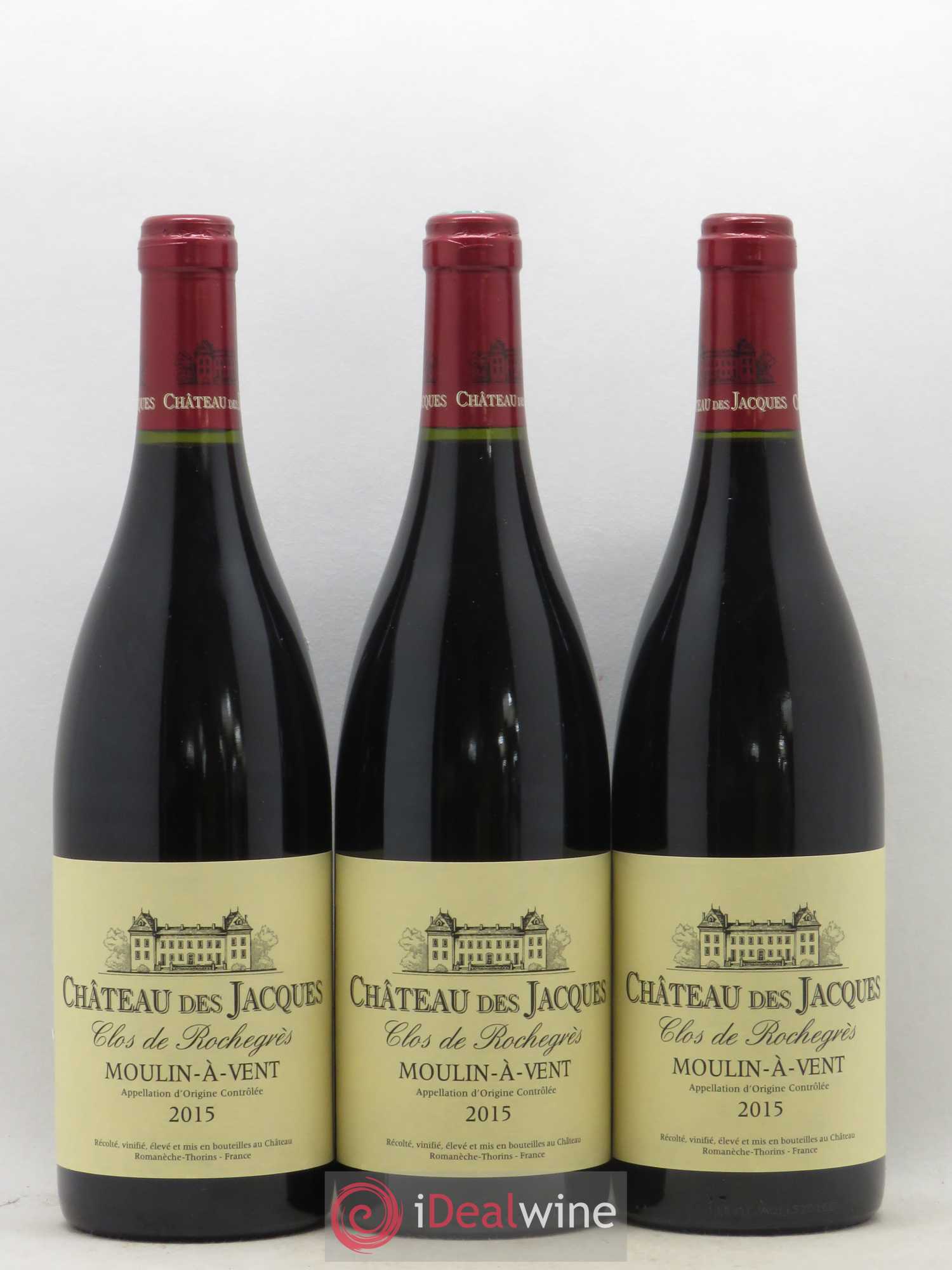 Moulin-à-Vent Clos de Rochegrès Château des Jacques 2015 - Lot de 3 bouteilles - 0