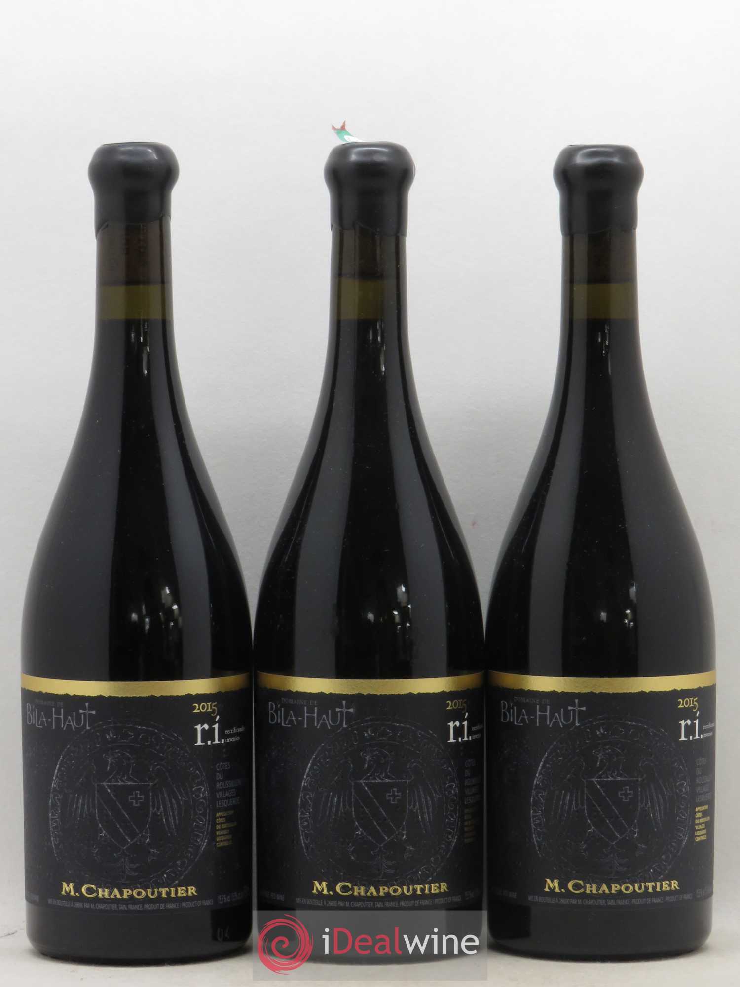 Côtes du Roussillon Villages L'Esquerda R.I. Rectificando Invenies Chapoutier Domaine De Bila Haut 2015 - Posten von 3 Flaschen - 0