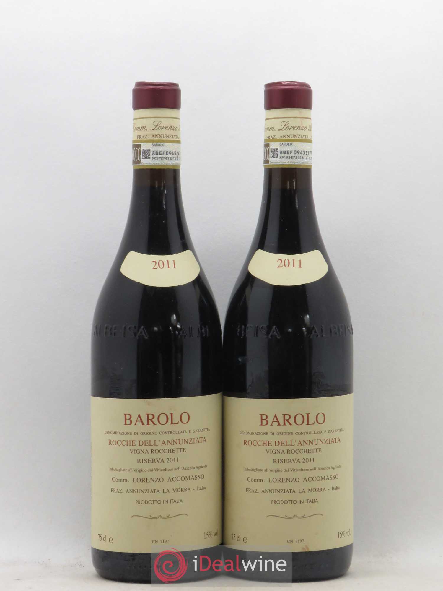 Barolo Rocche dell'Annunziata Vigna Rocchette Riserva Lorenzo Accomasso 2011 - Posten von 2 Flaschen - 0