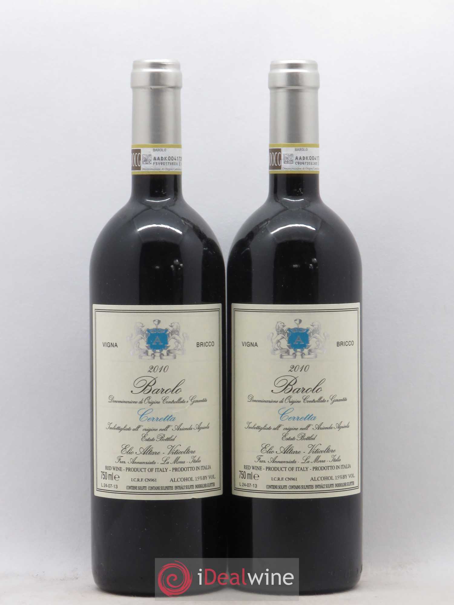 Barolo DOCG Elio Altare DOCG Ceretta - Vigna Bricco 2010 - Lot de 2 bouteilles - 0