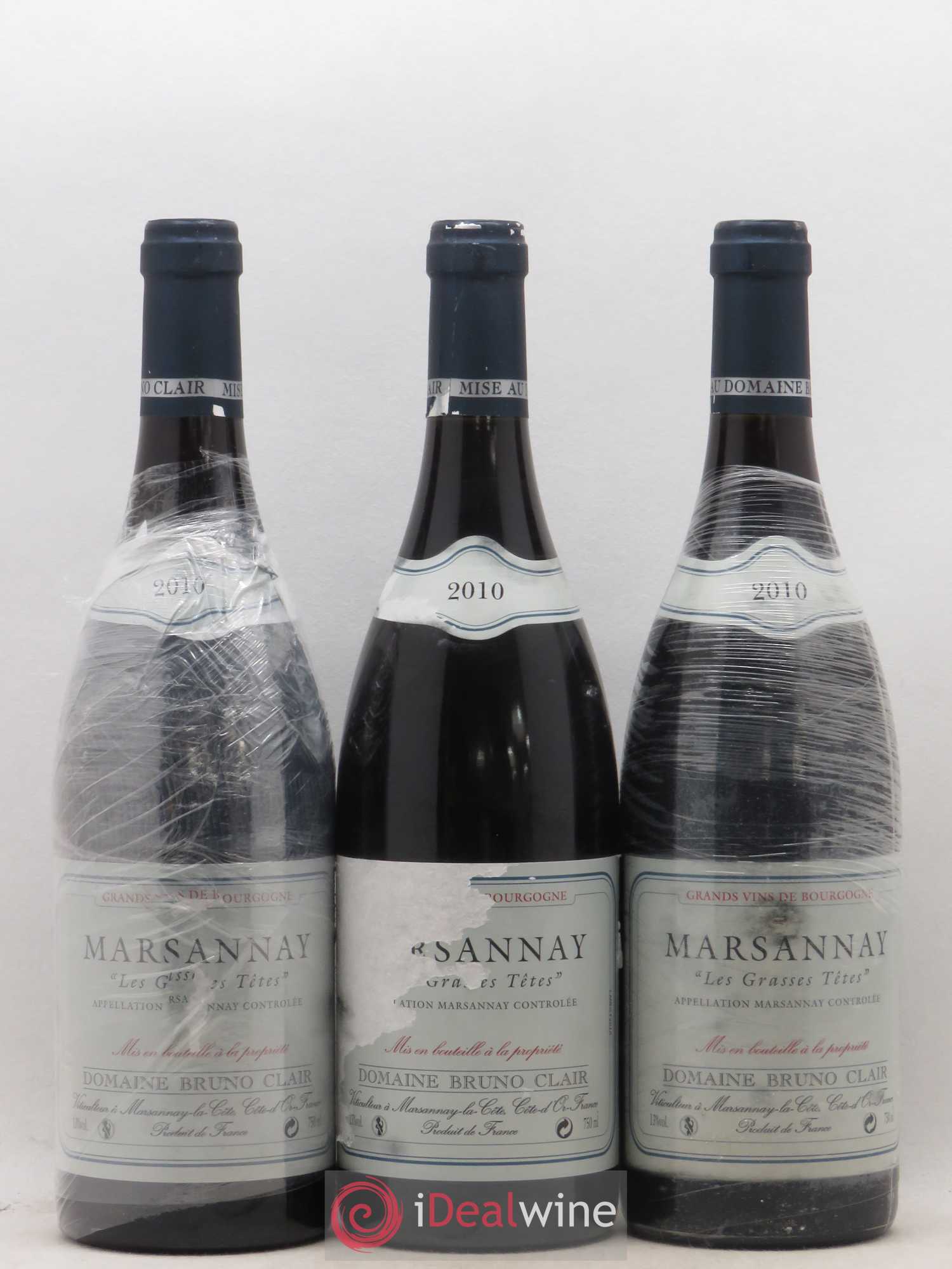 Marsannay Les Grasses Tetes Bruno Clair (Domaine) 2010 - Lot de 3 bouteilles - 0