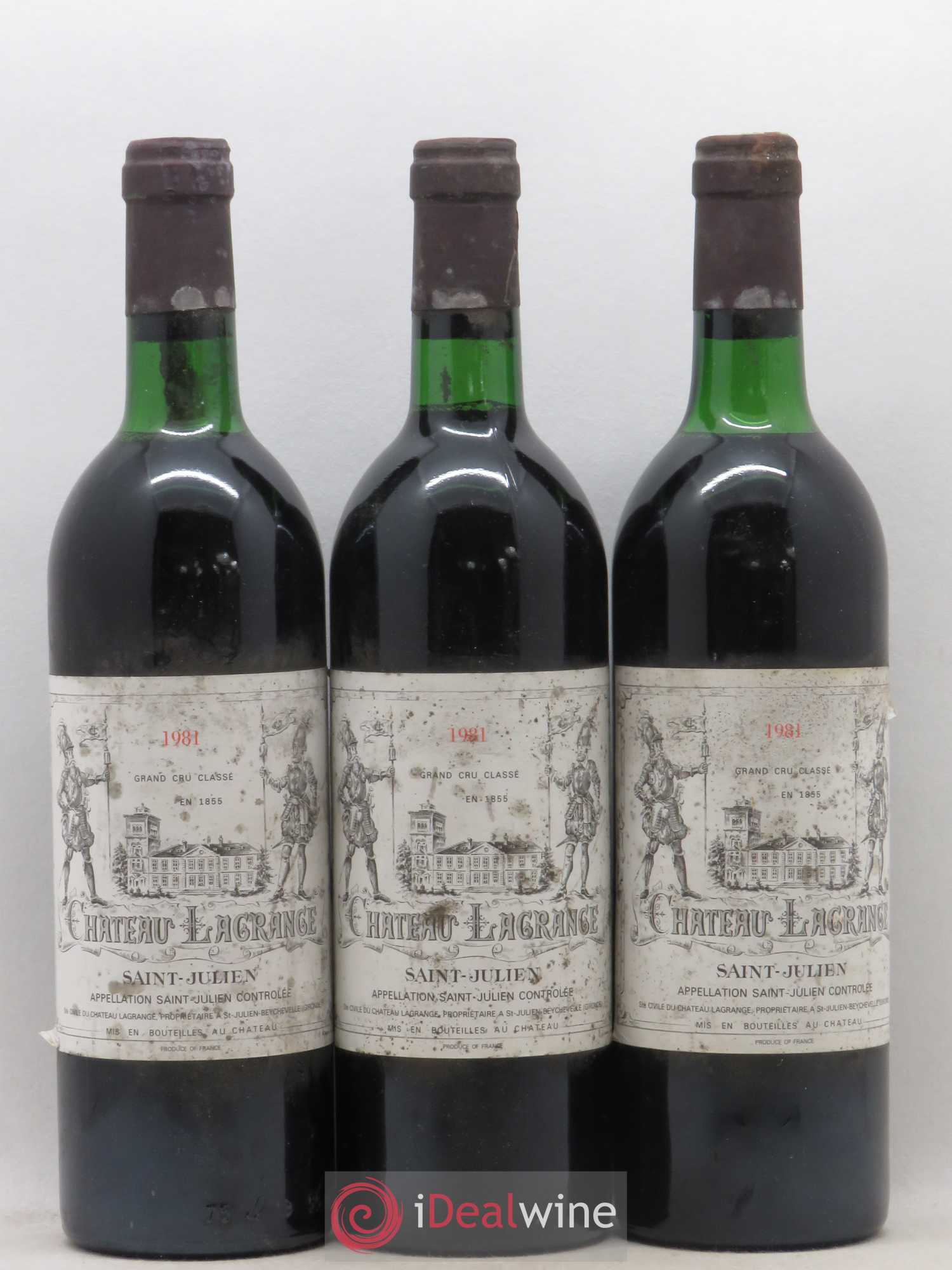 Château Lagrange 3ème Grand Cru Classé 1981 - Lot de 3 bouteilles - 0