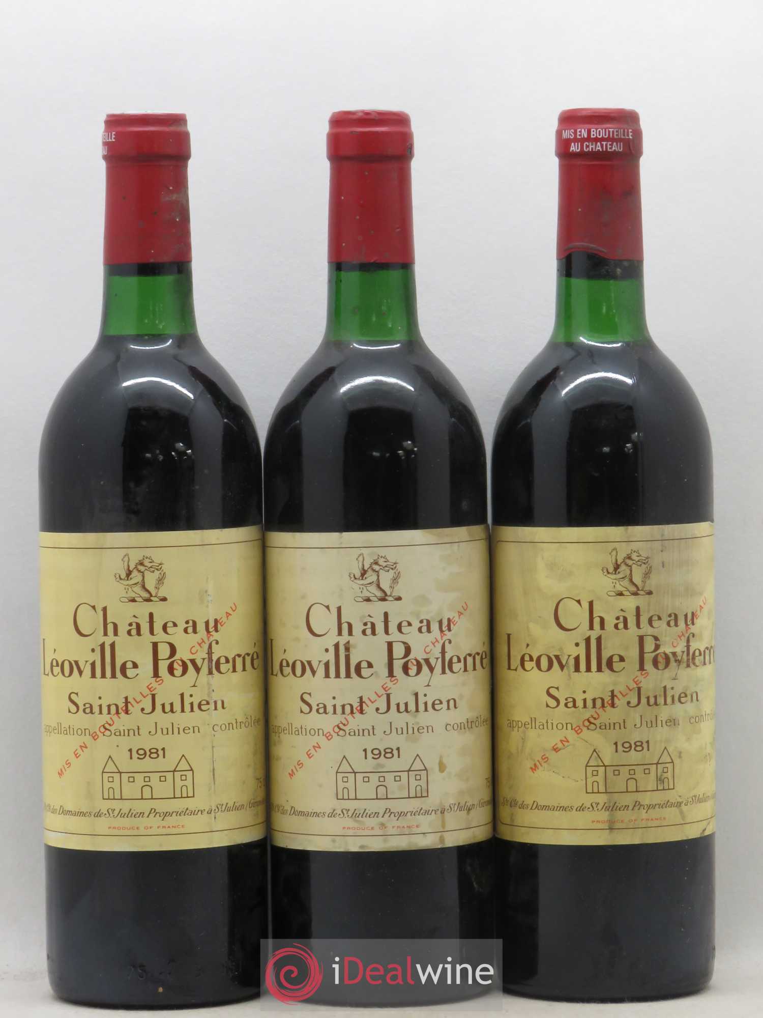 Château Léoville Poyferré 2ème Grand Cru Classé 1981 - Lot de 3 bouteilles - 0