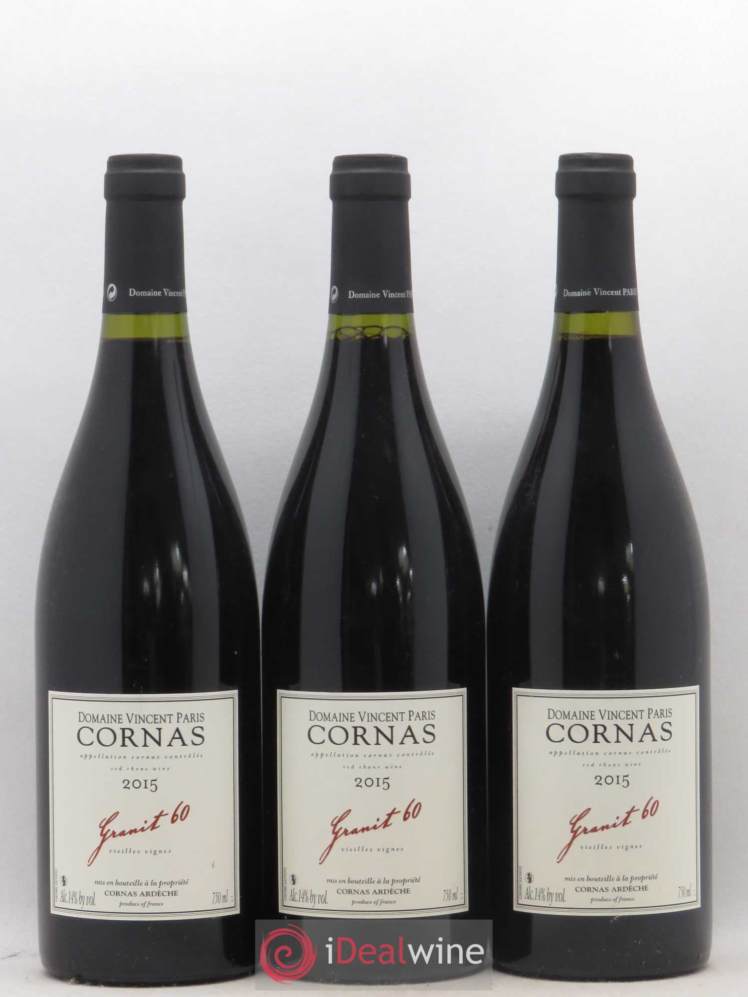 Cornas Granit 60 Vieilles Vignes Vincent Paris 2015 - Lot de 3 bouteilles - 0