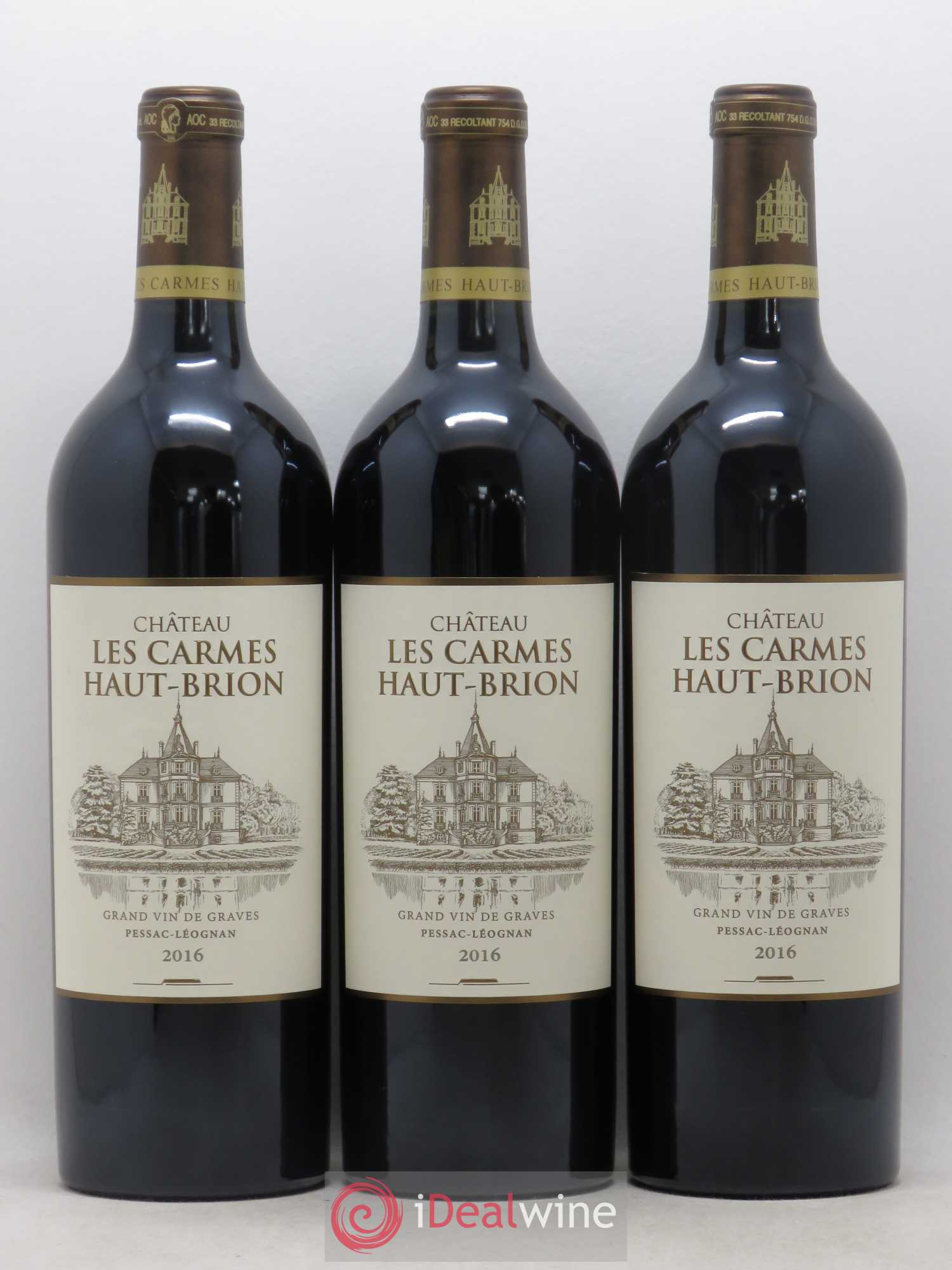 Château Les Carmes Haut-Brion 2016 - Lot de 3 bouteilles - 0