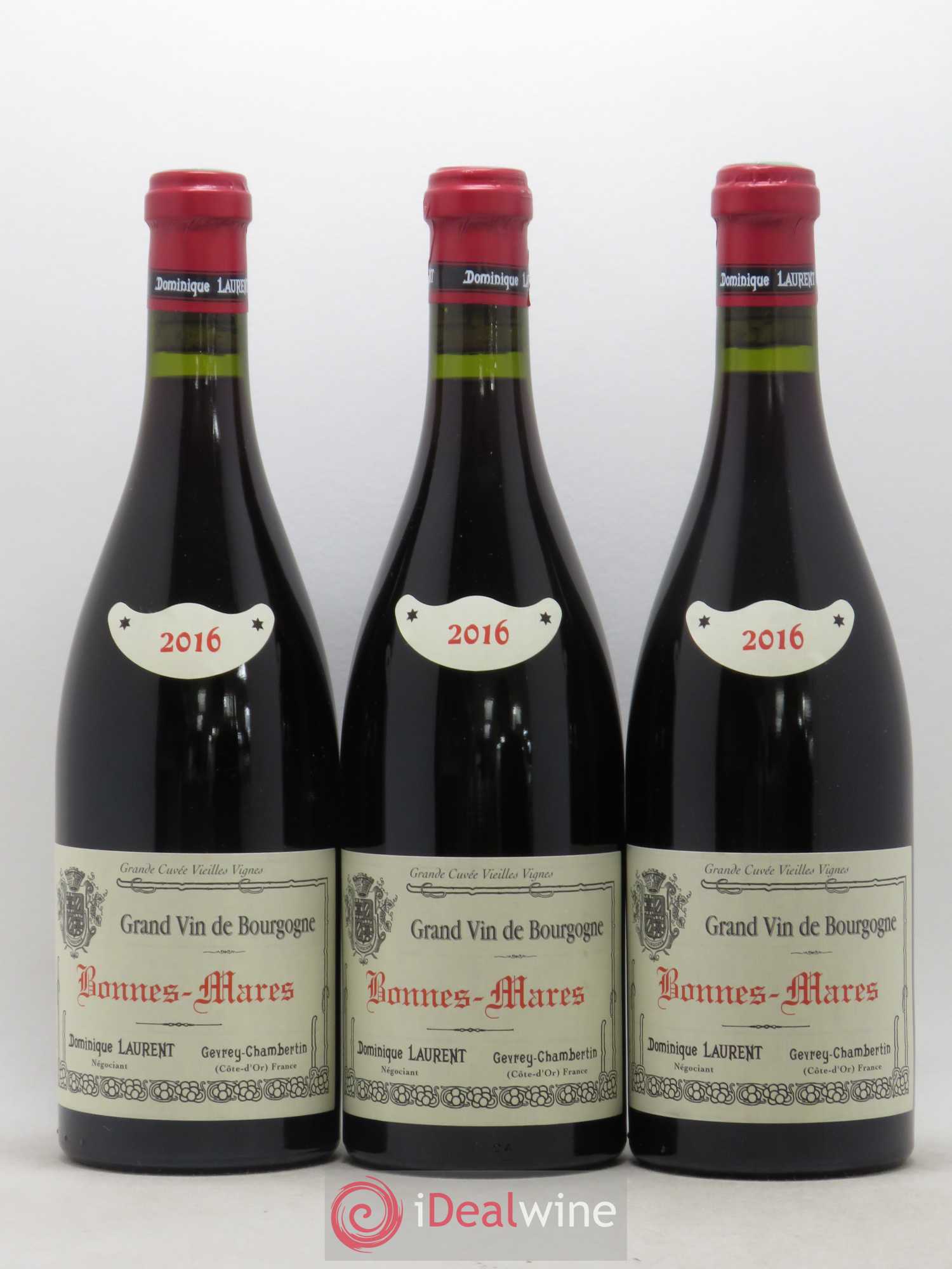 Bonnes-Mares Grand Cru Grande Cuvée Vieilles Vignes Dominique Laurent 2016 - Lot de 3 bouteilles - 0