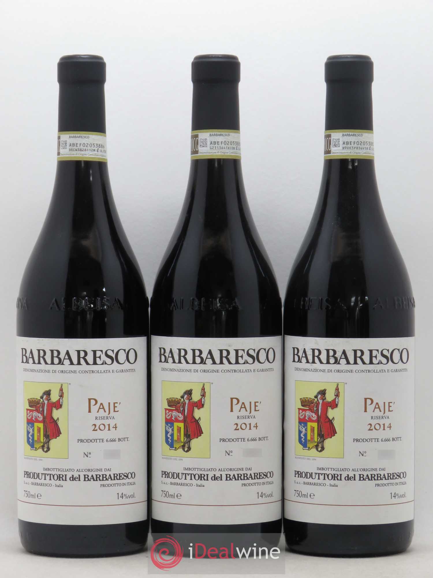 Barbaresco DOCG Pajé Riserva Produttori del Barbaresco 2014 - Lotto di 3 bottiglie - 0