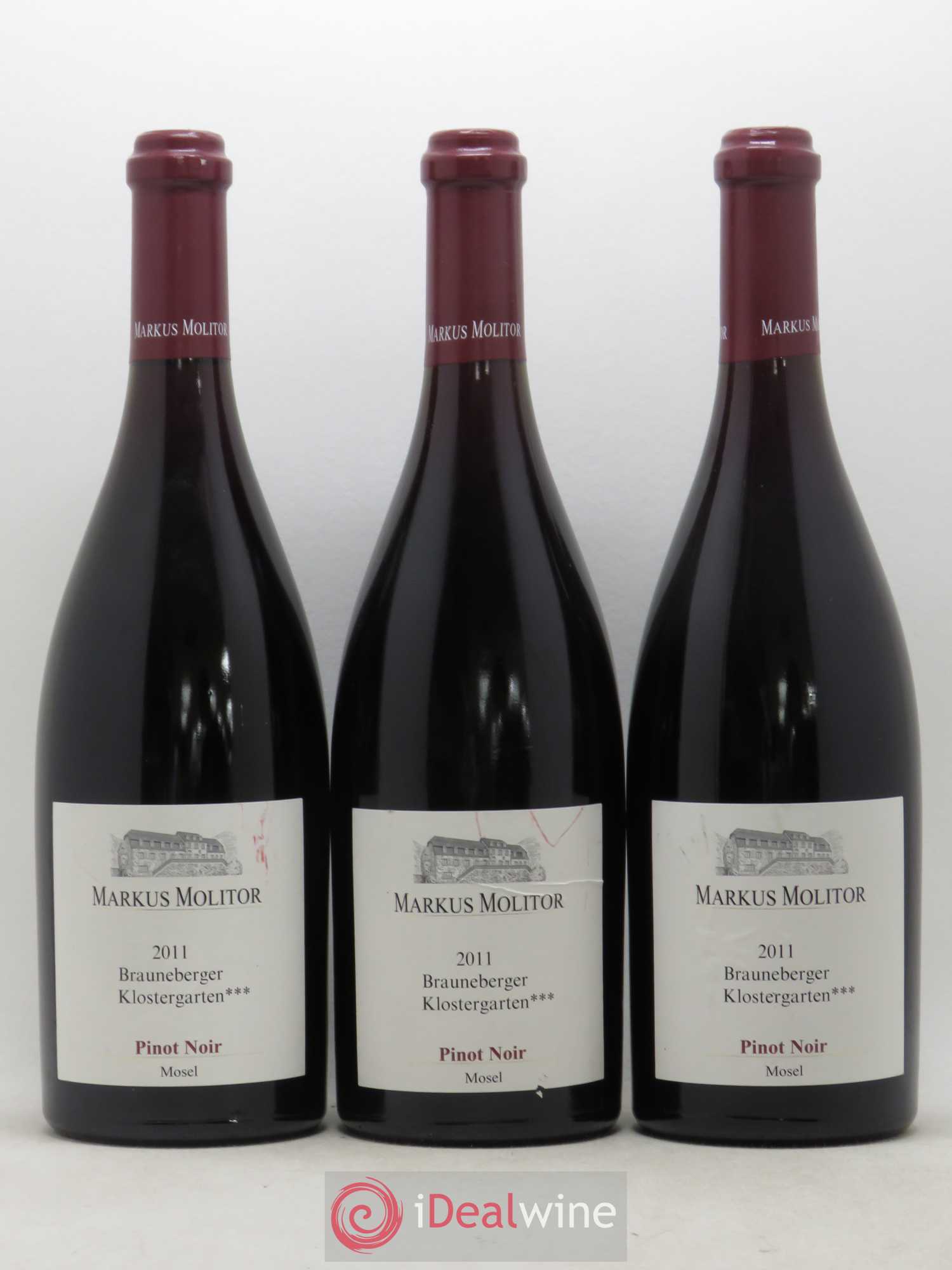 Allemagne Braunberger Klostergarten Pinot Noir Markus Molitor 2011 - Posten von 3 Flaschen - 0