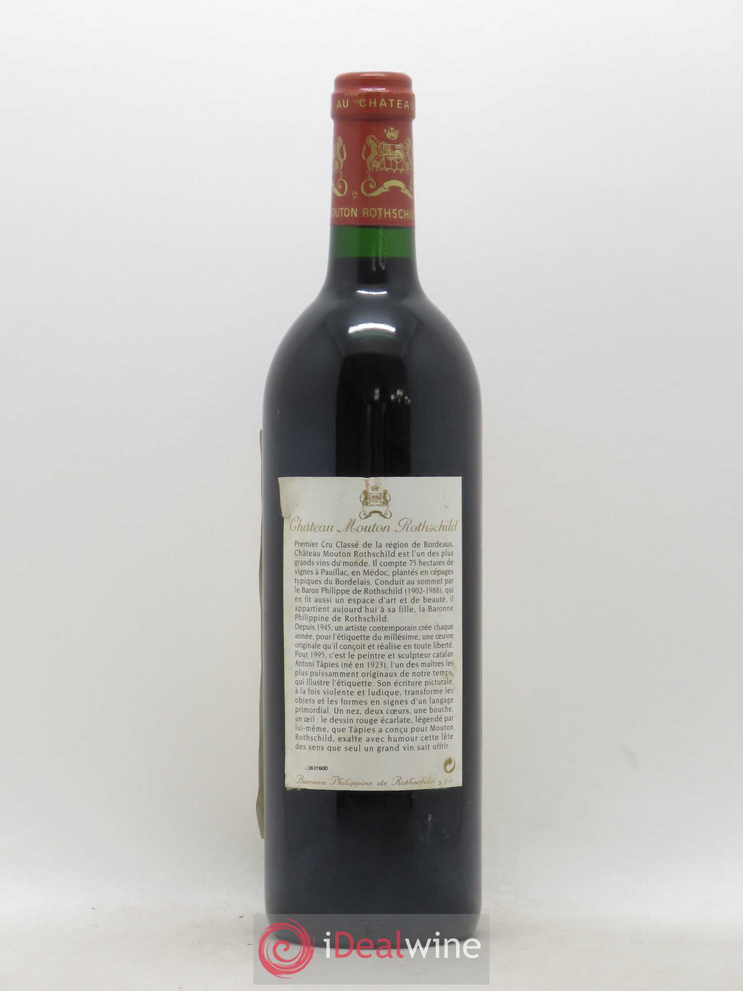 Château Mouton Rothschild 1er Grand Cru Classé 1995 - Lot de 1 bouteille - 1