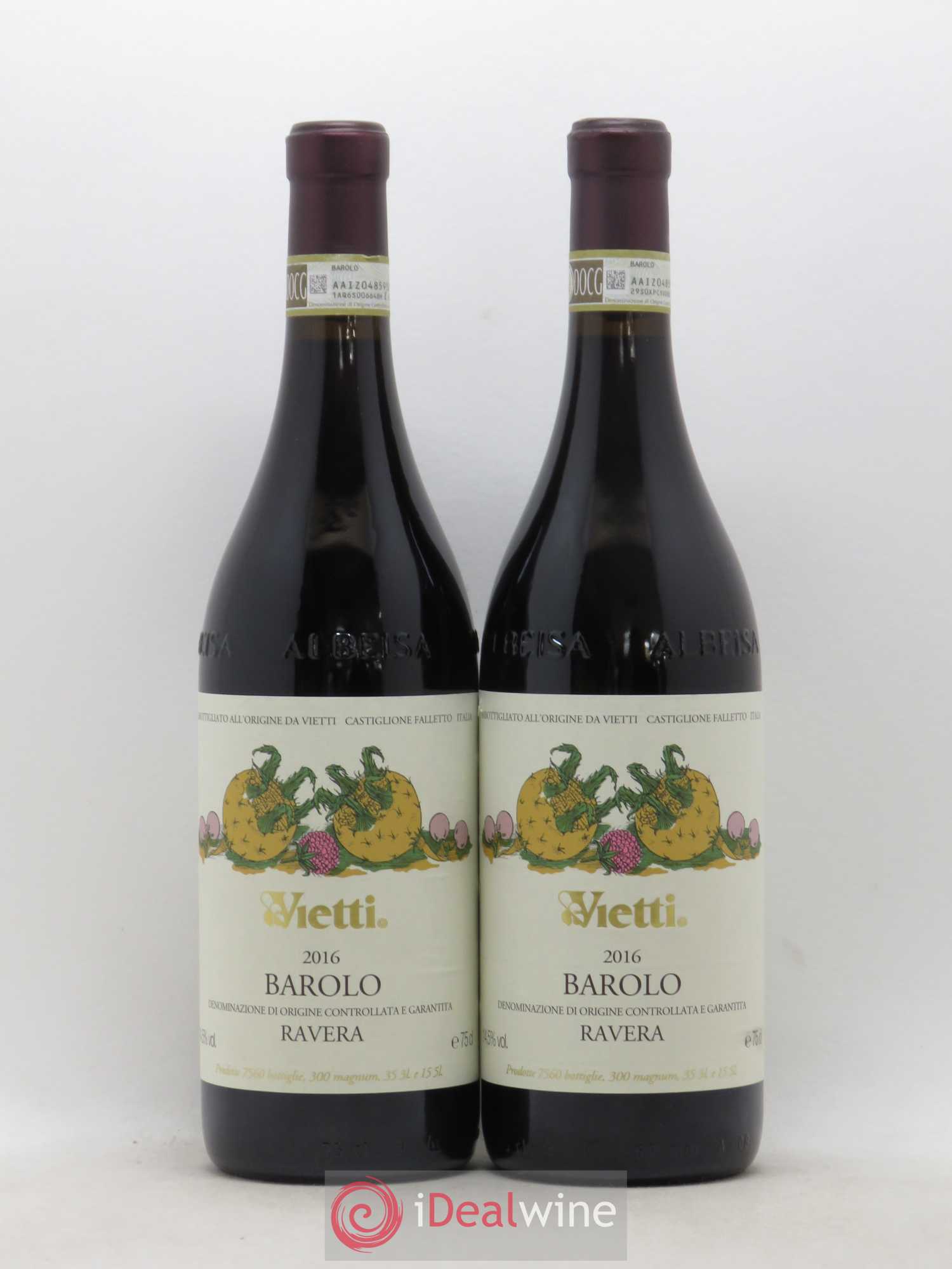 Barolo DOCG Ravera Vietti 2016 - Lot of 2 bottles - 0