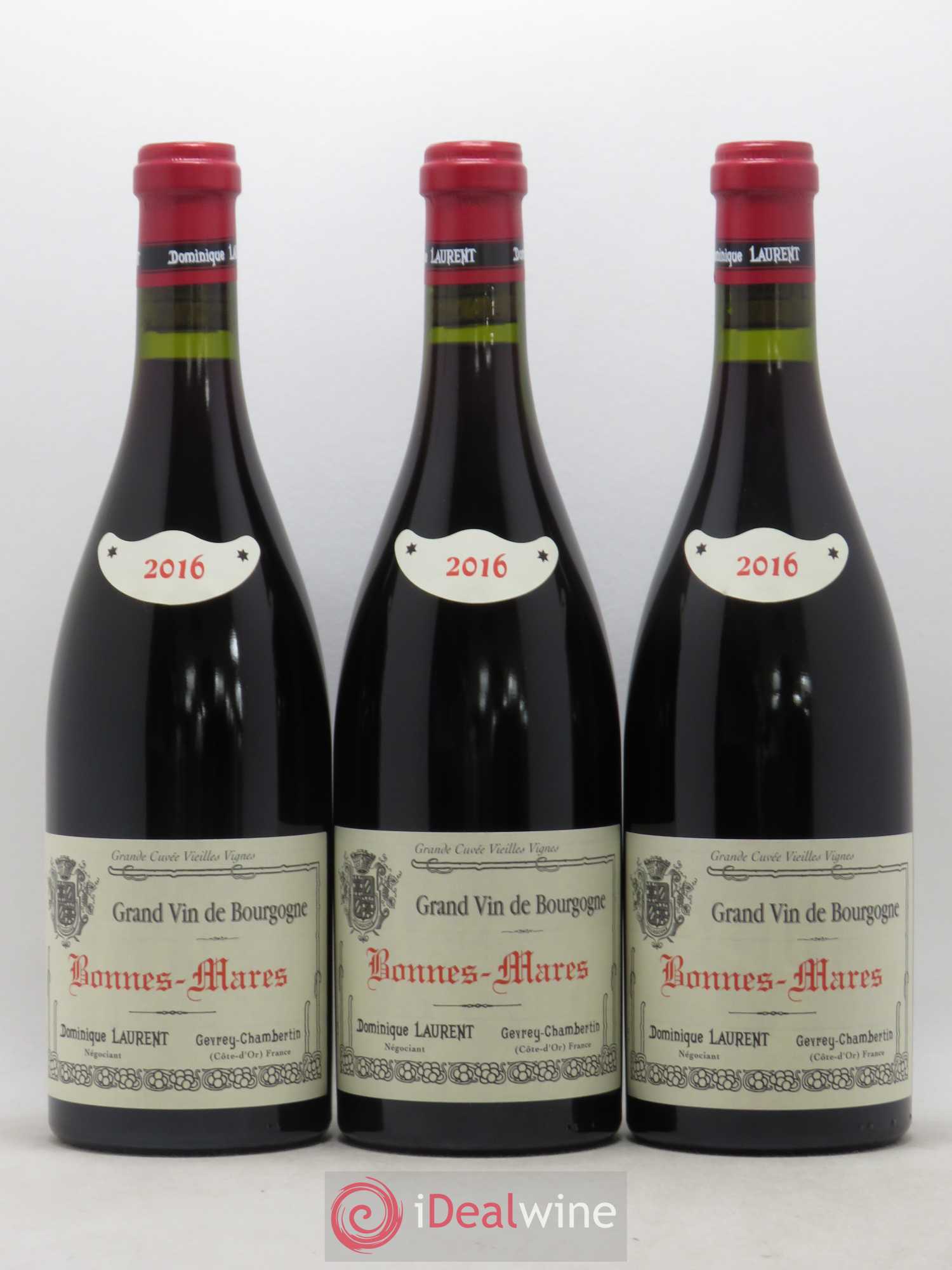 Bonnes-Mares Grand Cru Grande Cuvée Vieilles Vignes Dominique Laurent 2016 - Lot de 3 bouteilles - 0