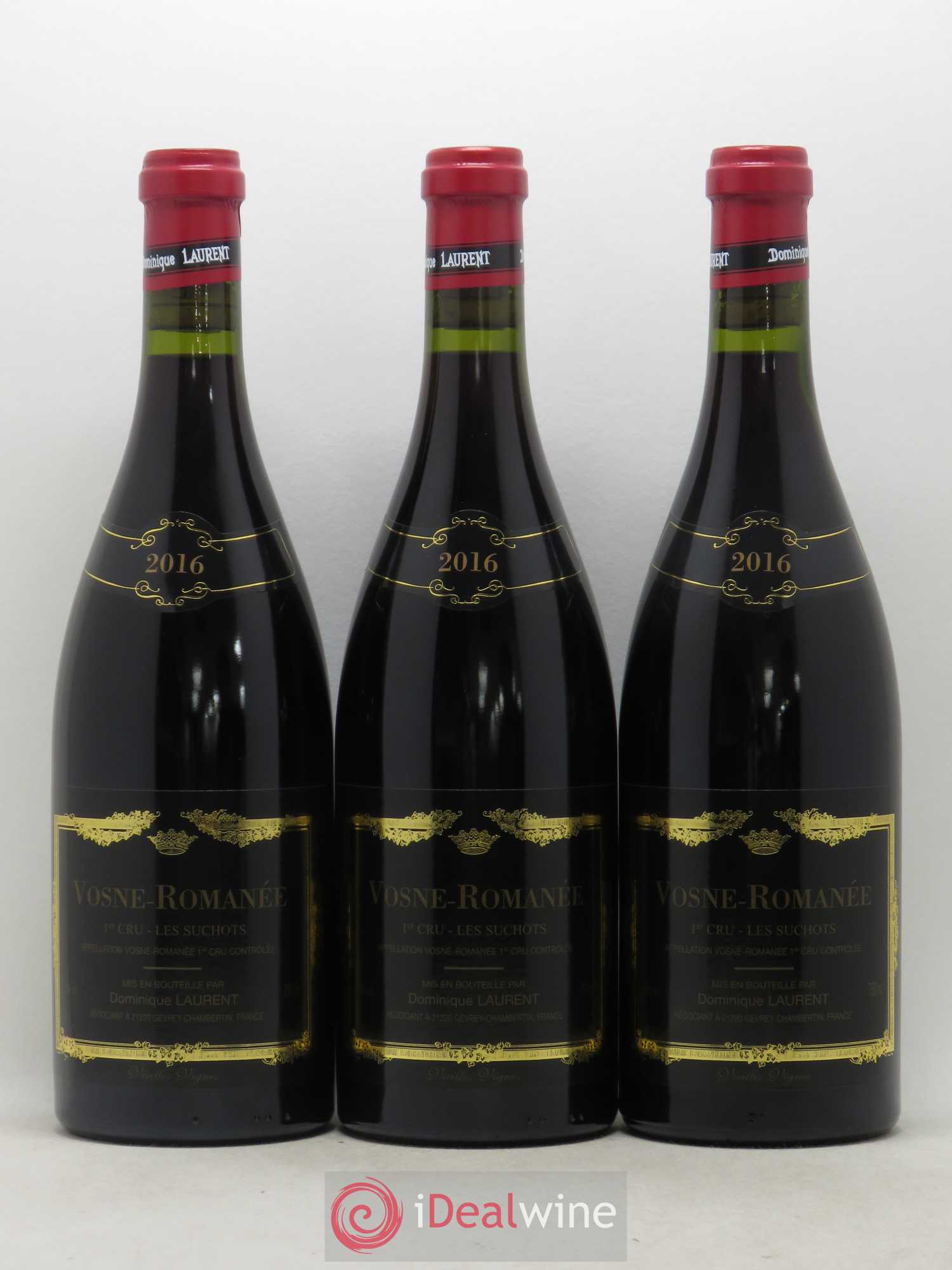Vosne-Romanée 1er Cru Les Suchots Vieilles Vignes Dominique Laurent 2016 - Lot de 3 bouteilles - 0