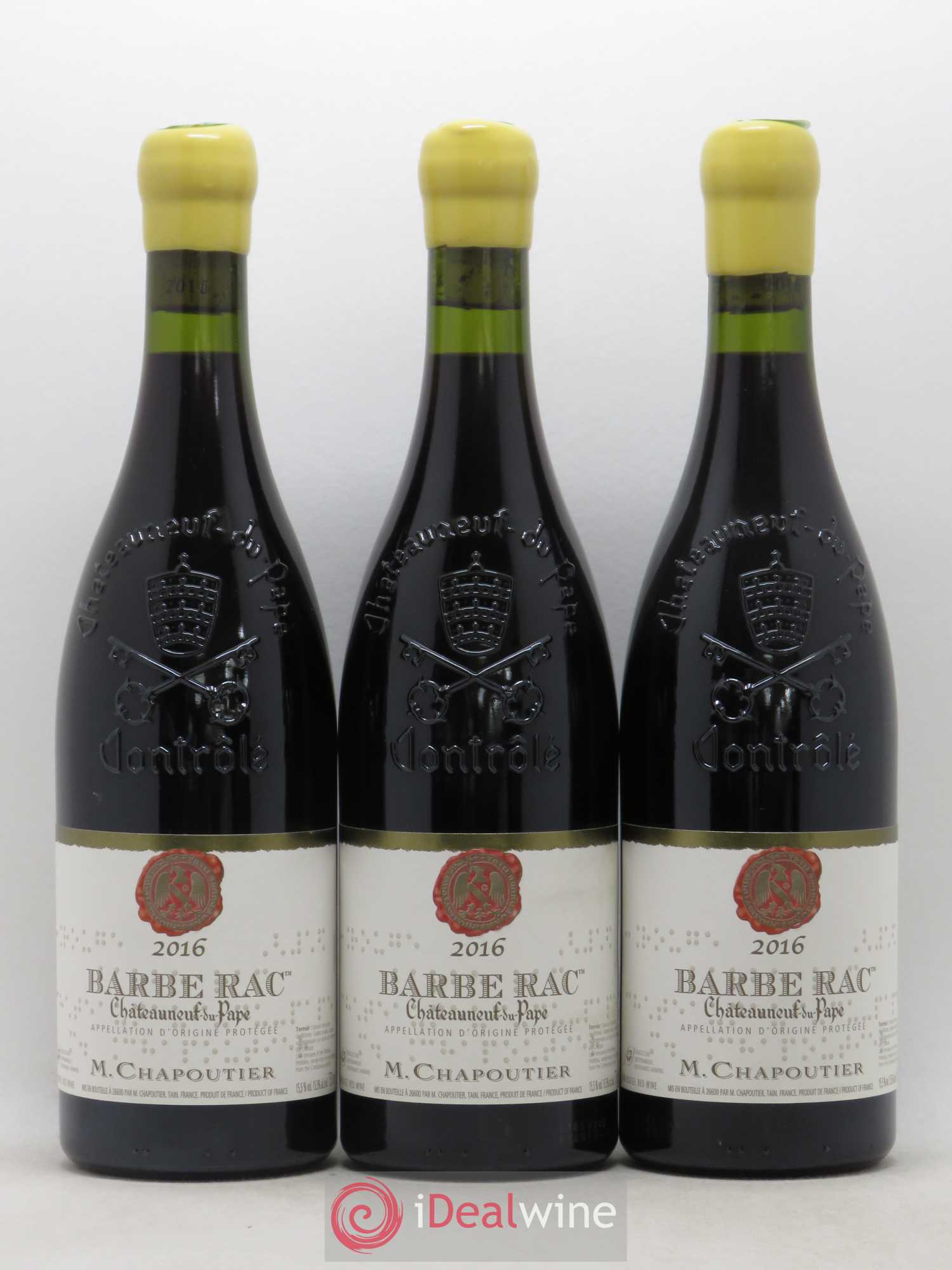 Châteauneuf-du-Pape Barbe Rac Chapoutier 2016 - Lot de 3 bouteilles - 0