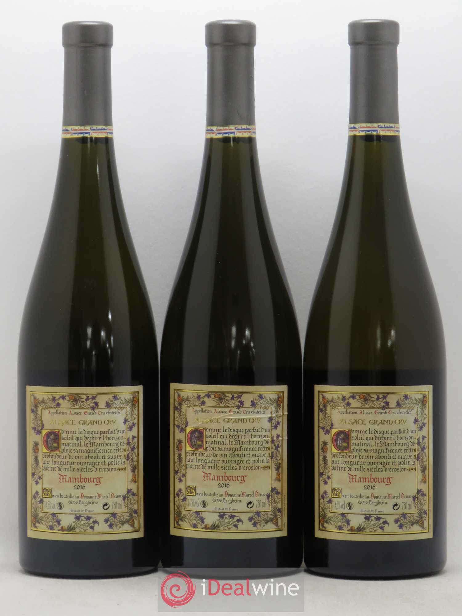 Alsace Grand Cru Mambourg Marcel Deiss (Domaine) 2016 - Lot de 3 bouteilles - 1