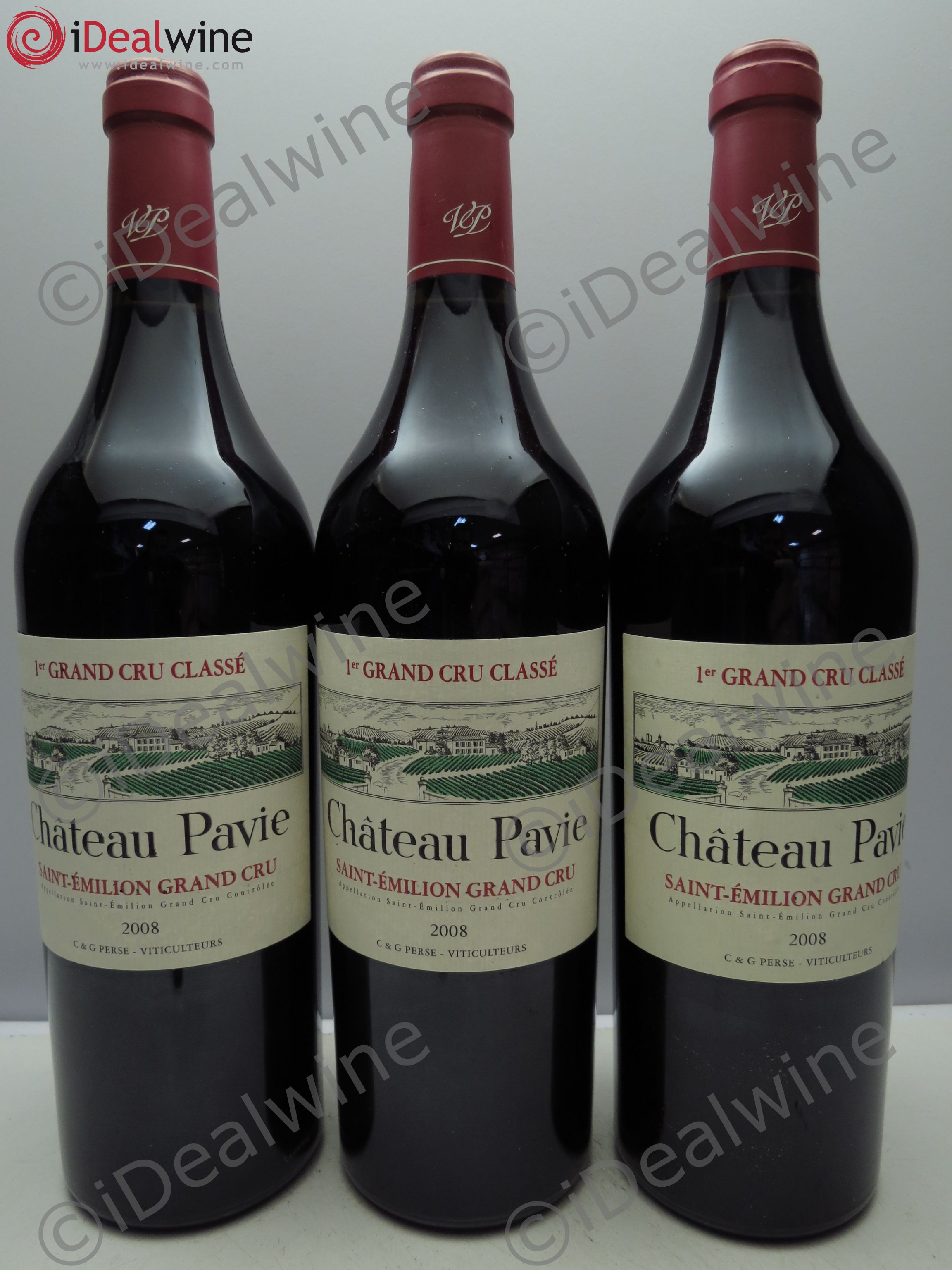 Château Pavie 1er Grand Cru Classé A 2008 - Lot de 3 bouteilles - 0