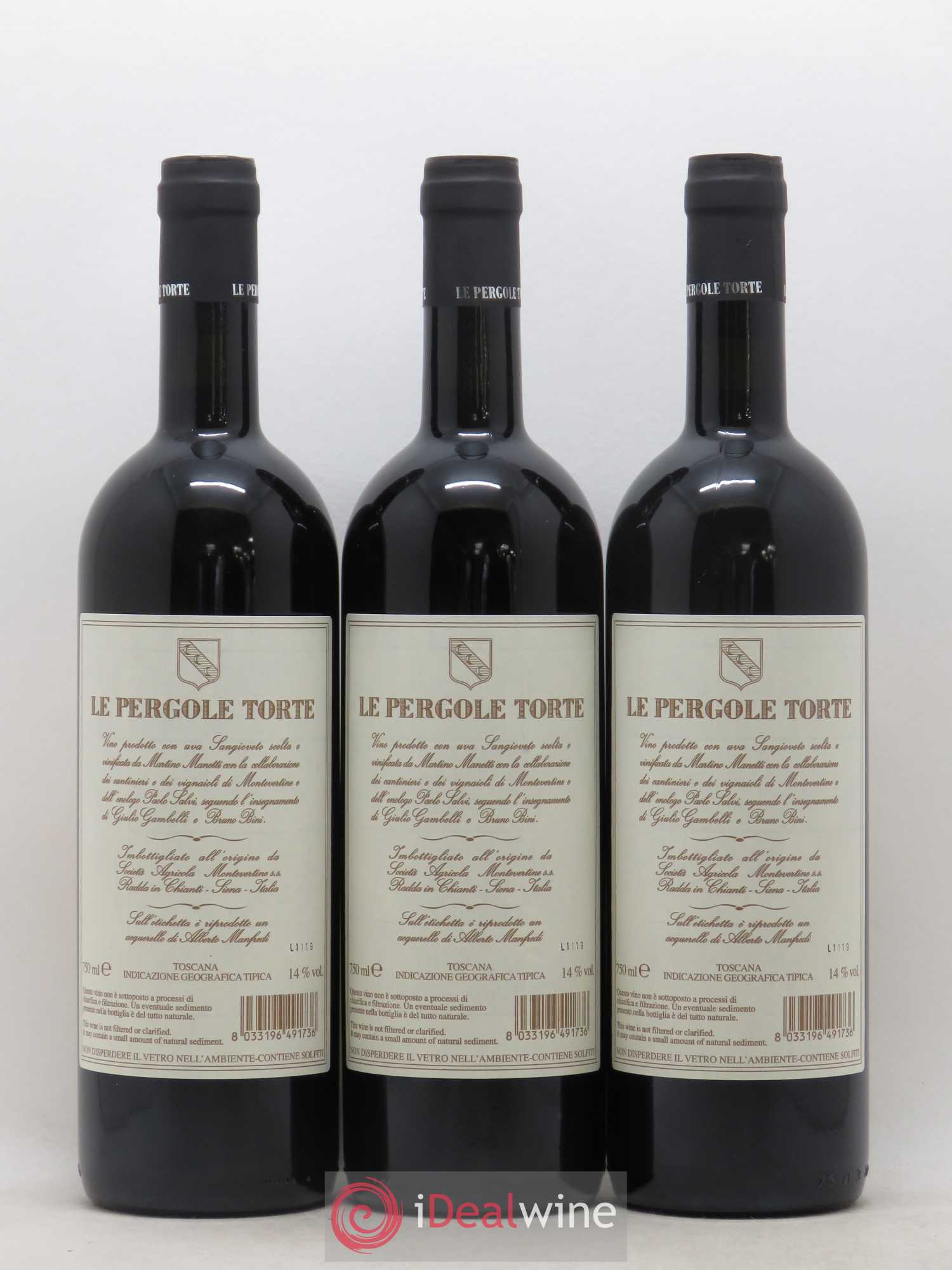 Toscana IGT Montevertine Le Pergole Torte Famille Manetti 2016 - Lot de 3 bouteilles - 1