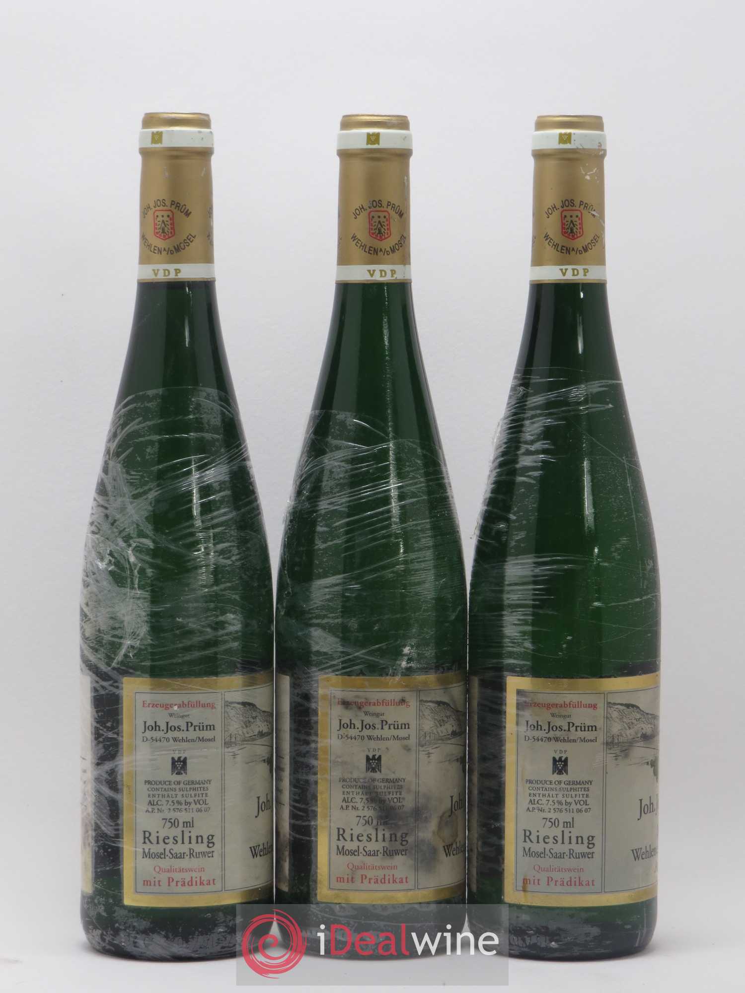 Riesling Joh. Jos. Prum Wehlener Sonnenuhr Auslese Gold Capsule 2005 - Lot de 3 bouteilles - 1