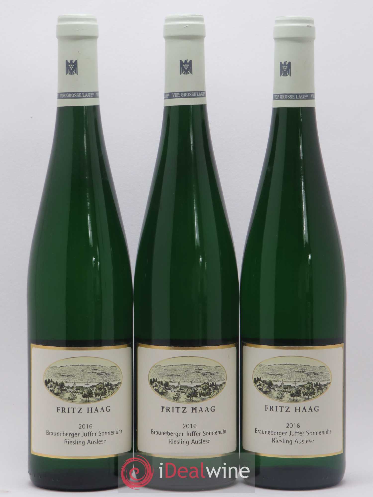 Riesling Fritz Haag Brauneberger Juffer Sonnenuhr Auslese 2016 - Lot de 3 bouteilles - 0