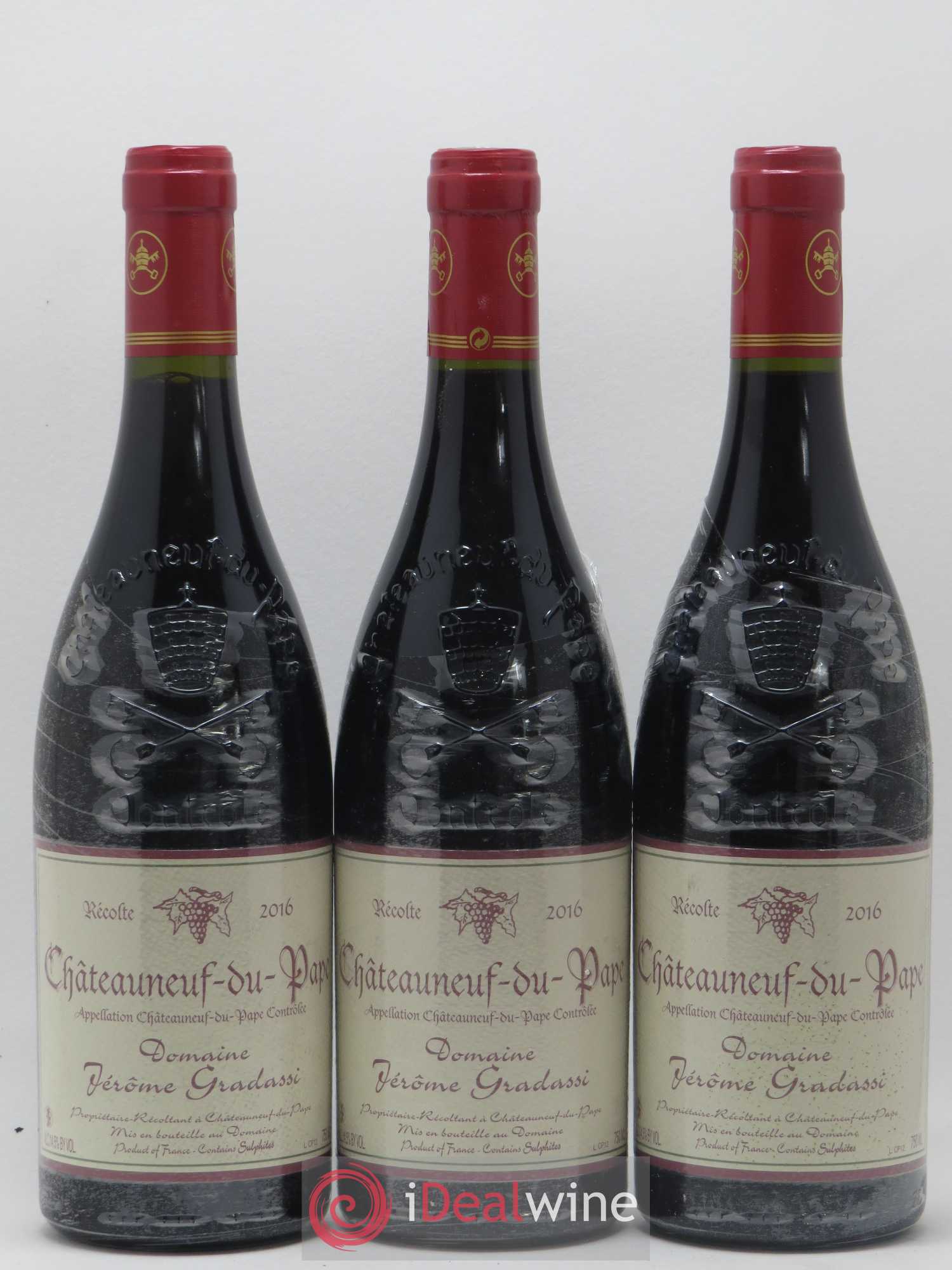 Châteauneuf-du-Pape Domaine Jerome Gradassi 2016 - Lot de 3 bouteilles - 0