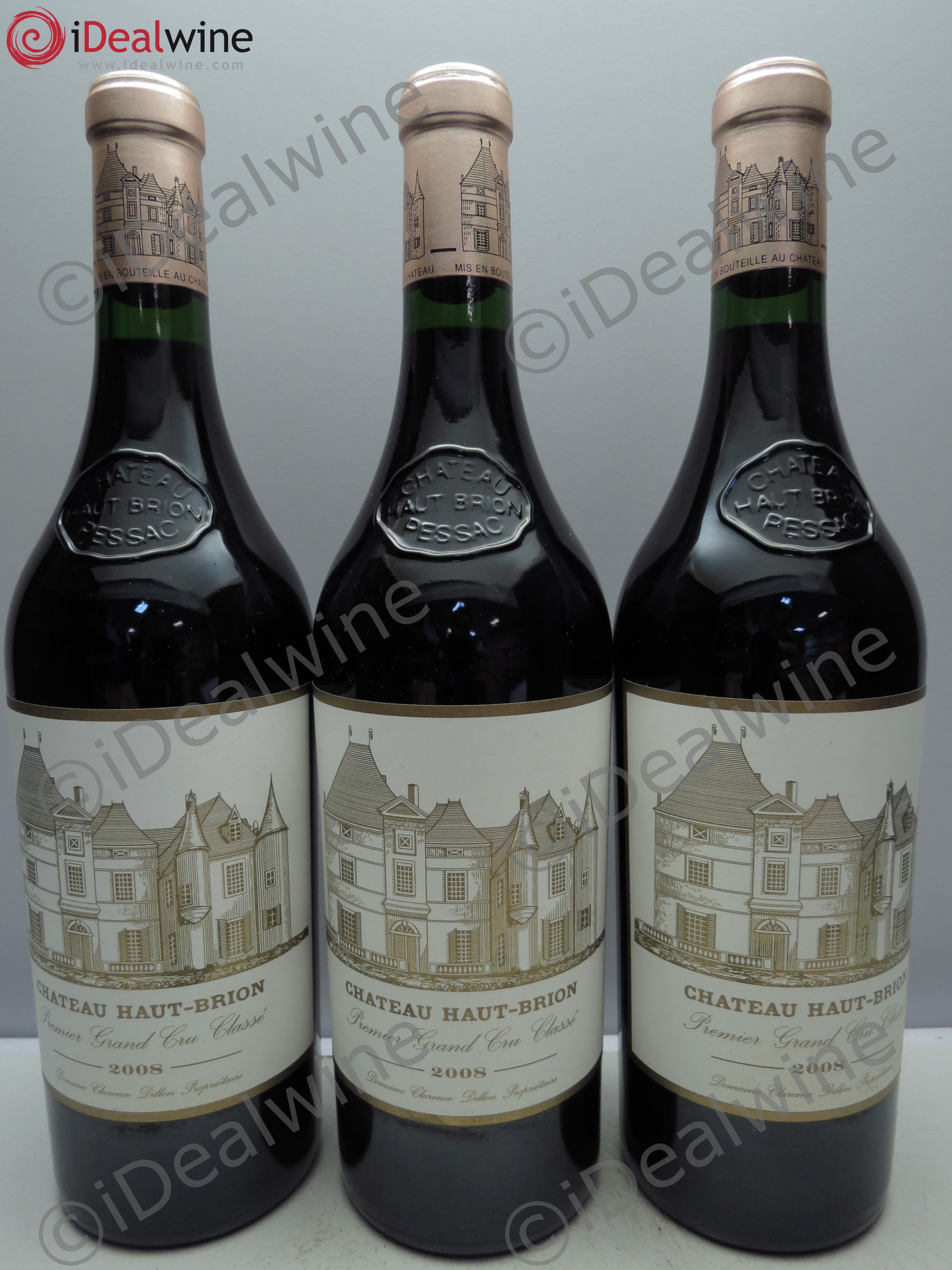 Château Haut Brion 1er Grand Cru Classé 2008 - Lot de 3 bouteilles - 0