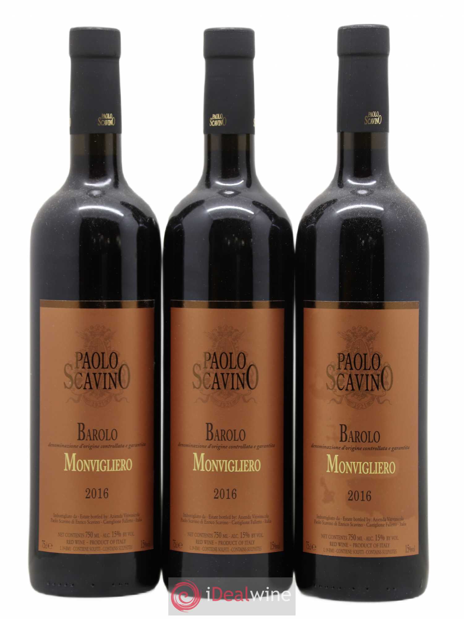 Barolo Monvigliero Scavino 2016 - Posten von 3 Flaschen - 0