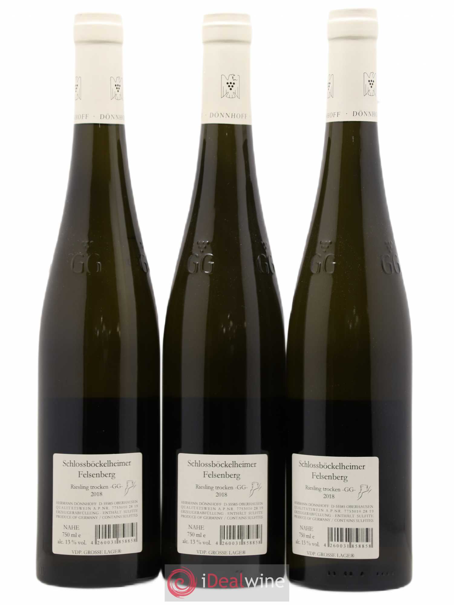 Riesling Donnhoff Trocken Schlossböckelheimer Felsenberg GG 2018 - Posten von 3 Flaschen - 1