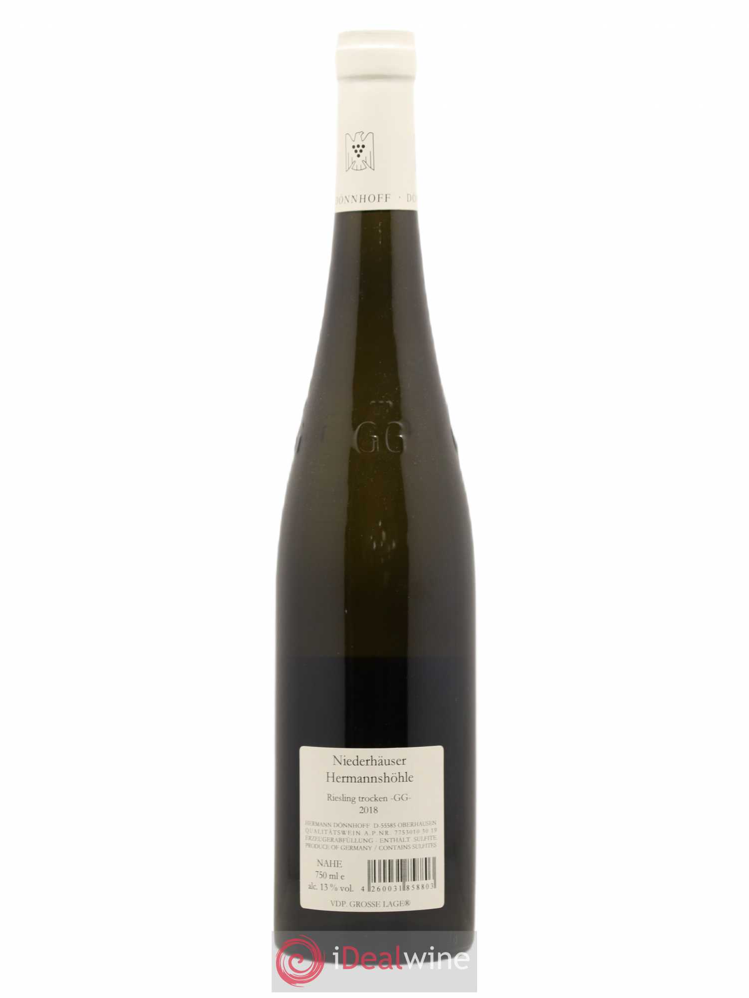 Riesling Donnhoff Trocken Niederhäuser Hermannshöhle GG 2018 - Posten von 1 Flasche - 1