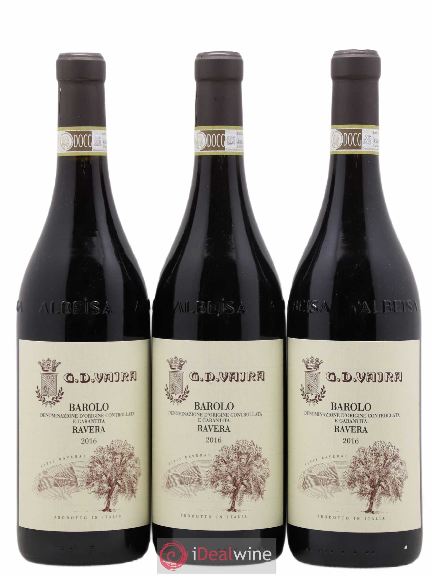 Barolo Ravera Vajra 2016 - Lot of 3 bottles - 0